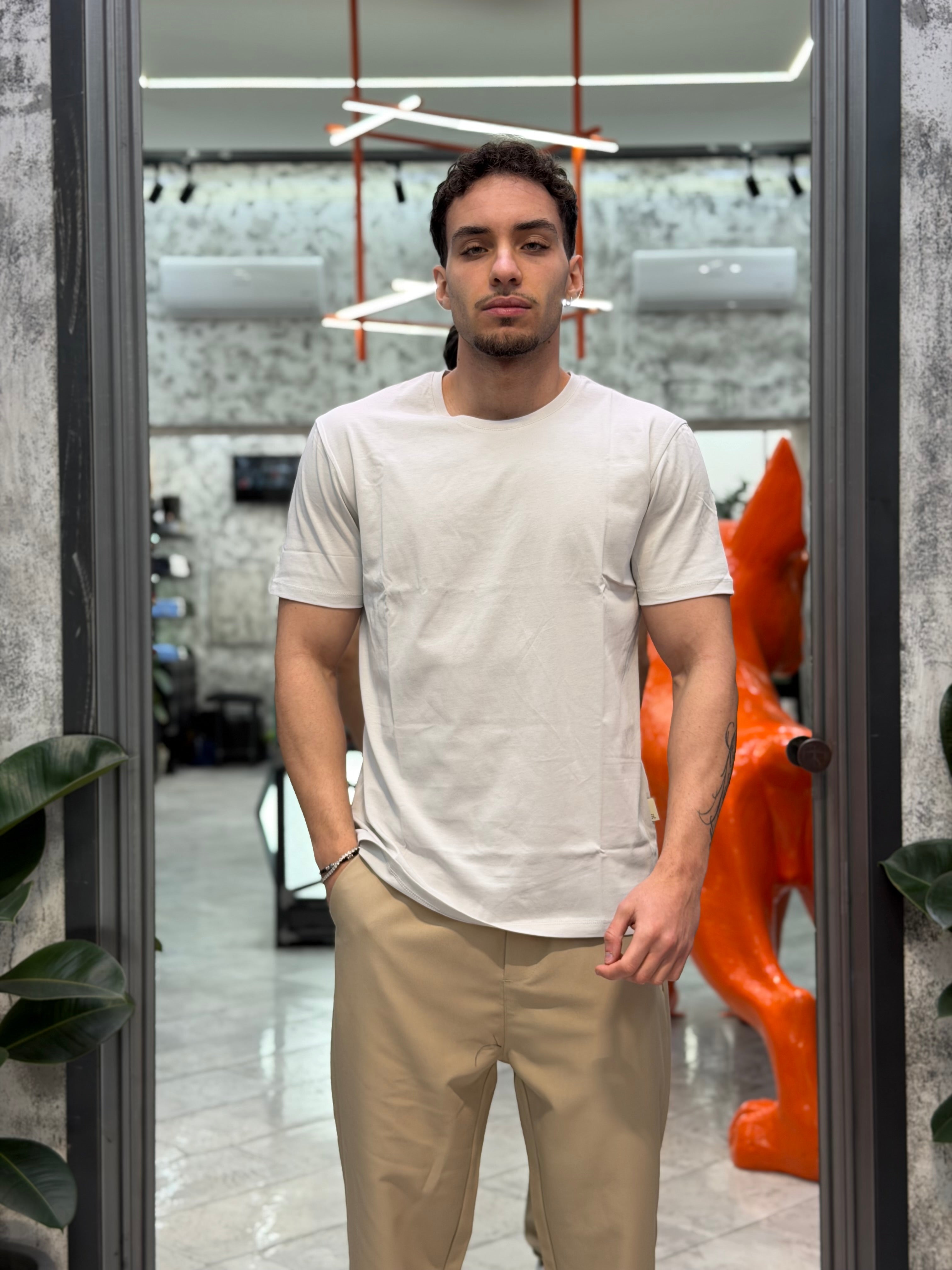 T-SHIRT BASIC IN 100% COTONE EXTRA FINE - REGULAR FIT GL1078F-S26.ICE