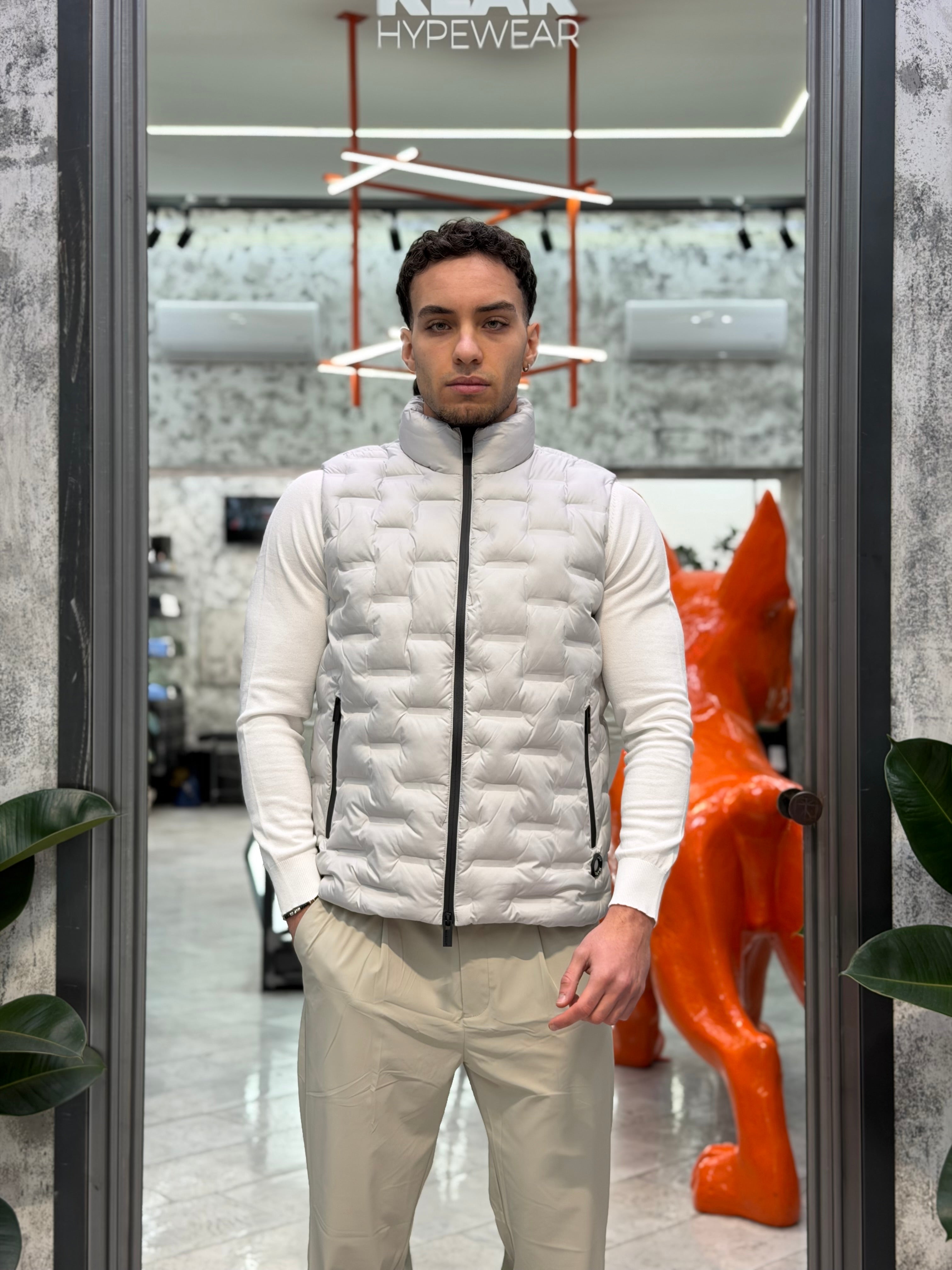 GIUBBINO SMANICATO LUPETTO TRAPUNTATO IN TESSUTO SOFTSHELL STRETCH - REGULAR FIT MK9940026.GRI