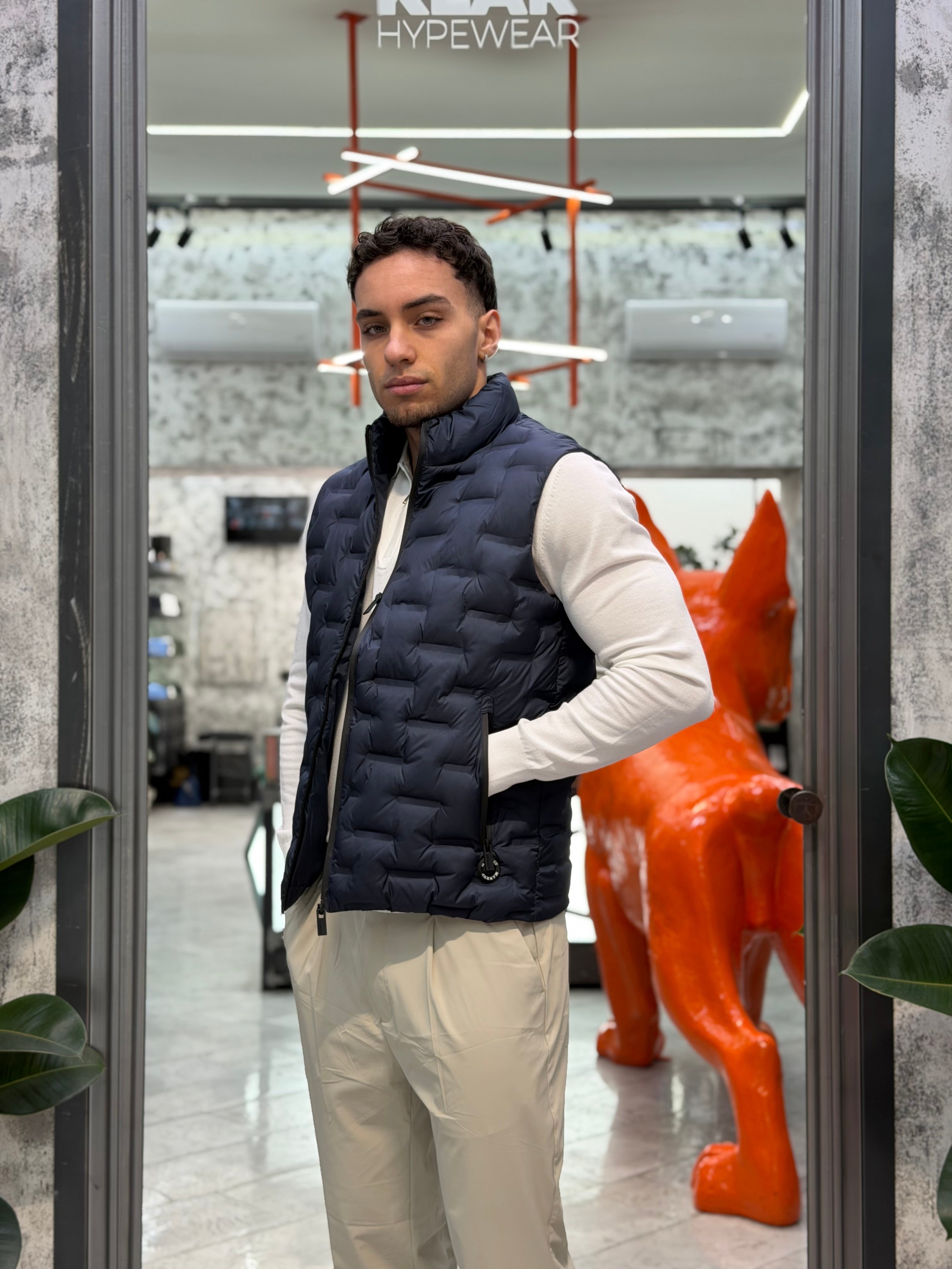 GIUBBINO SMANICATO LUPETTO TRAPUNTATO IN TESSUTO SOFTSHELL STRETCH - REGULAR FIT MK9940026.BLU