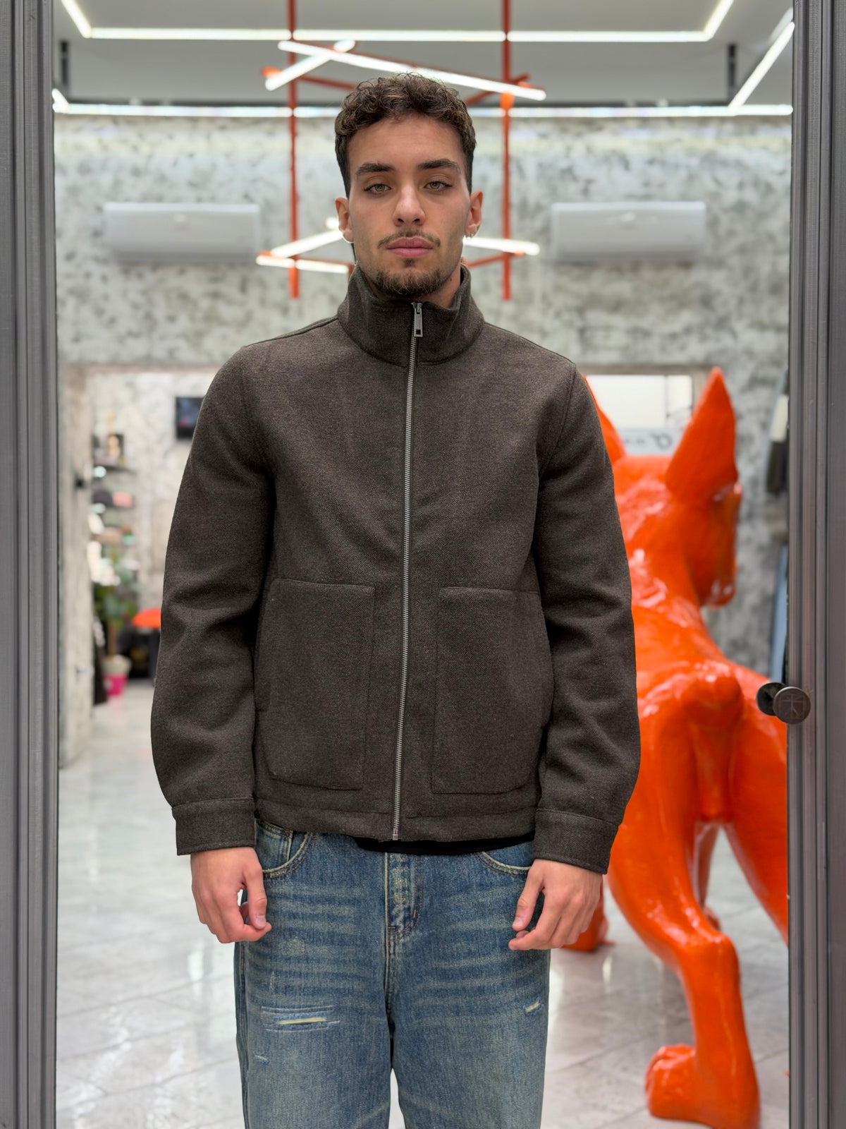 GIUBBINO CASEN IN PANNO CON ZIP E TASCONI - COMFORT FIT 10067663
