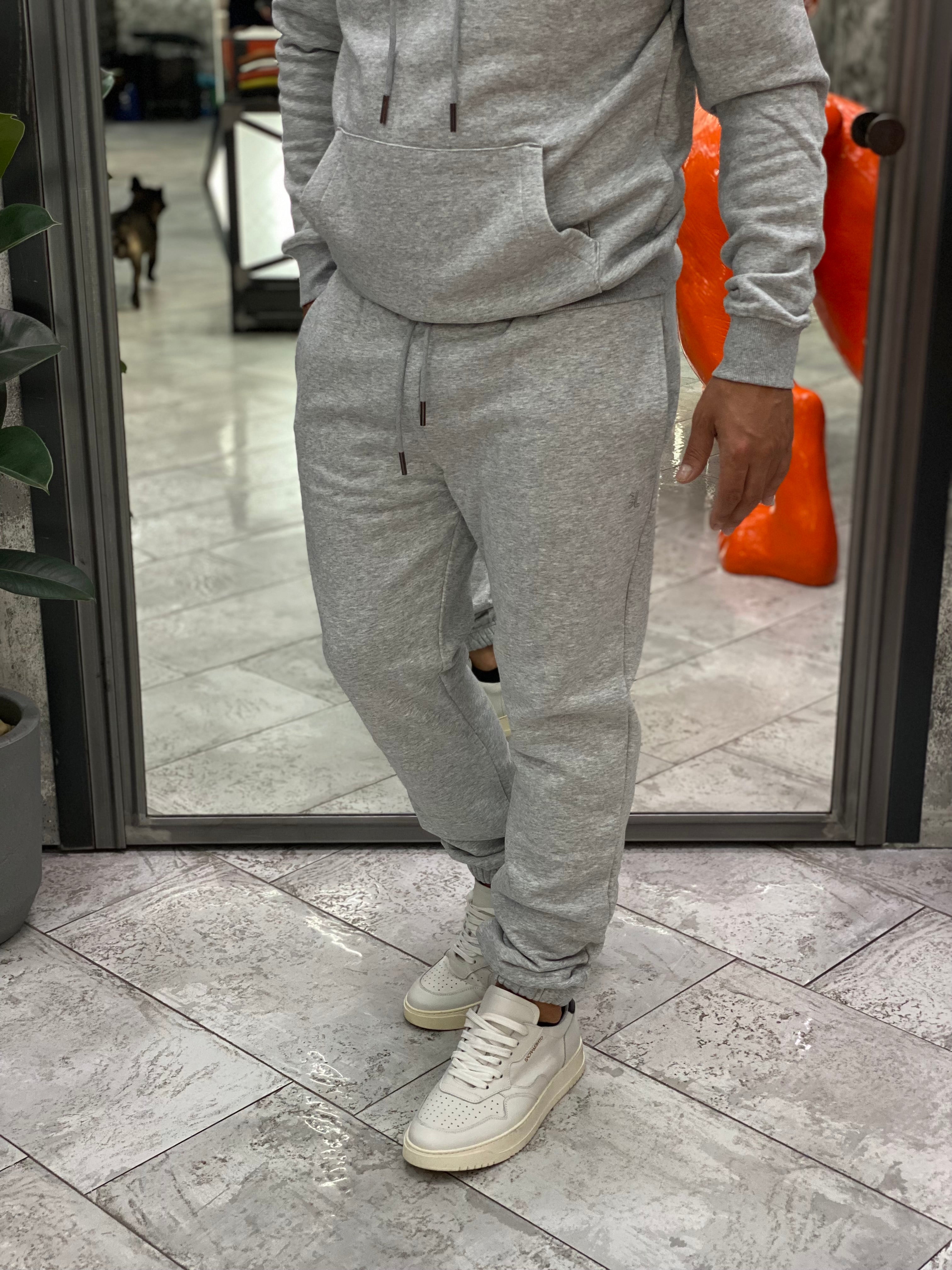 PANTALONE TUTA CON ELASTICO IN VITA E AL FONDO - REGULAR FIT GL2245F-F25.GRI