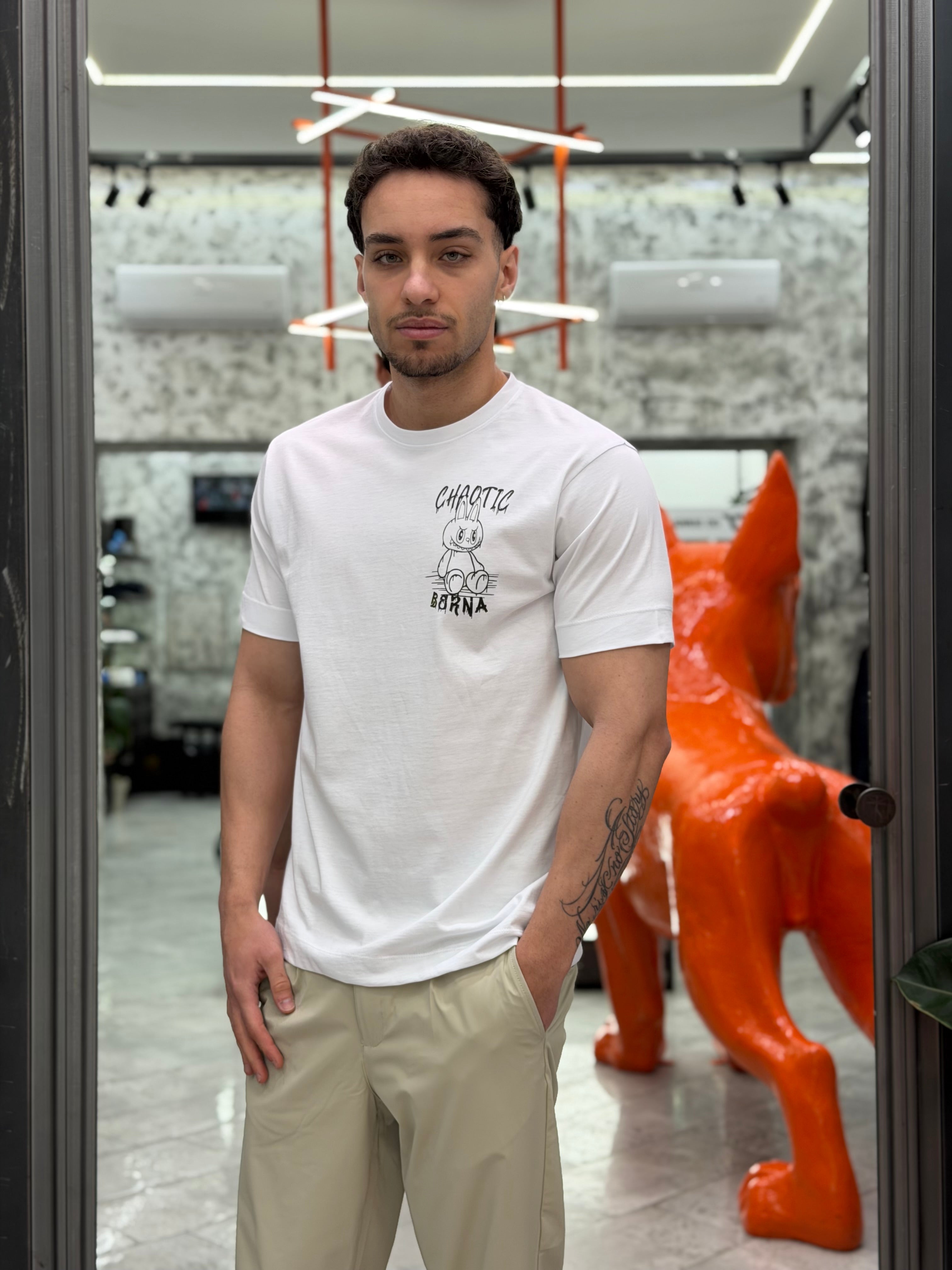 T-SHIRT IN PURO COTONE CON STAMPA CHAOTIC - REGULAR FIT M-261178