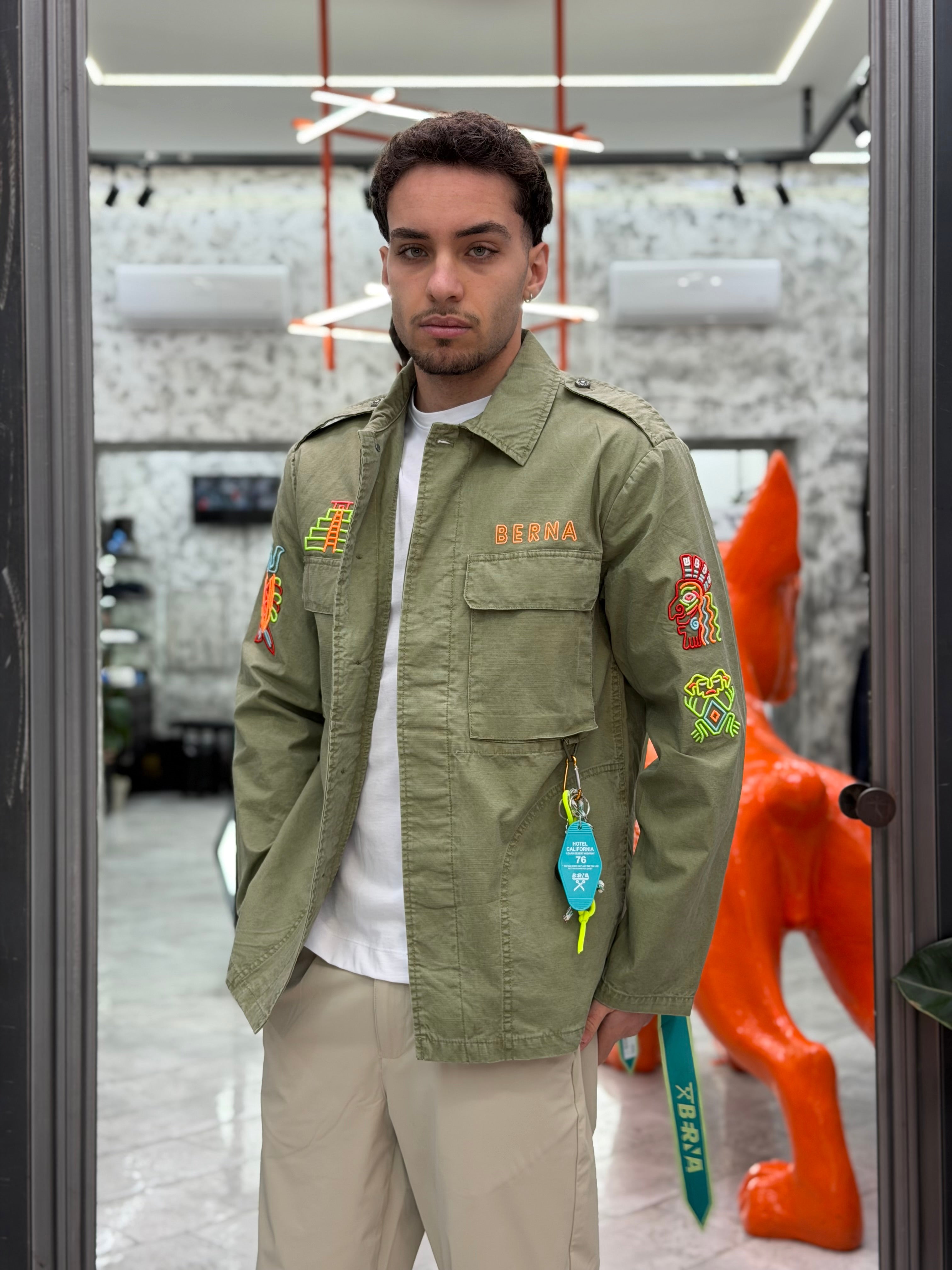 OVERSHIRT MANICA LUNGA CON RICAMI AZTECHI COLORATI - RELAXED FIT M-261282