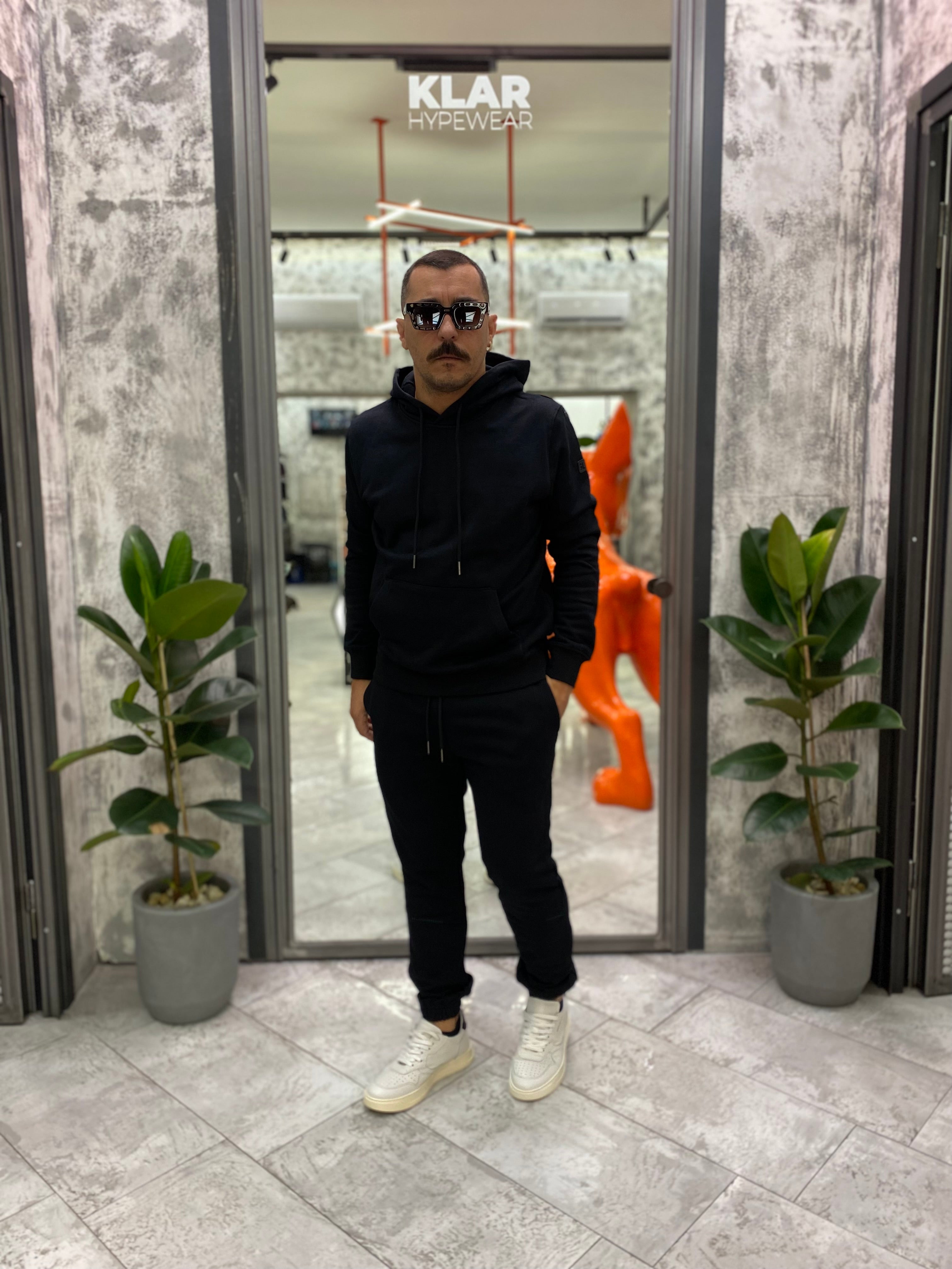 PANTALONE TUTA CON ELASTICO IN VITA E AL FONDO - REGULAR FIT GL2245F-F25.NER