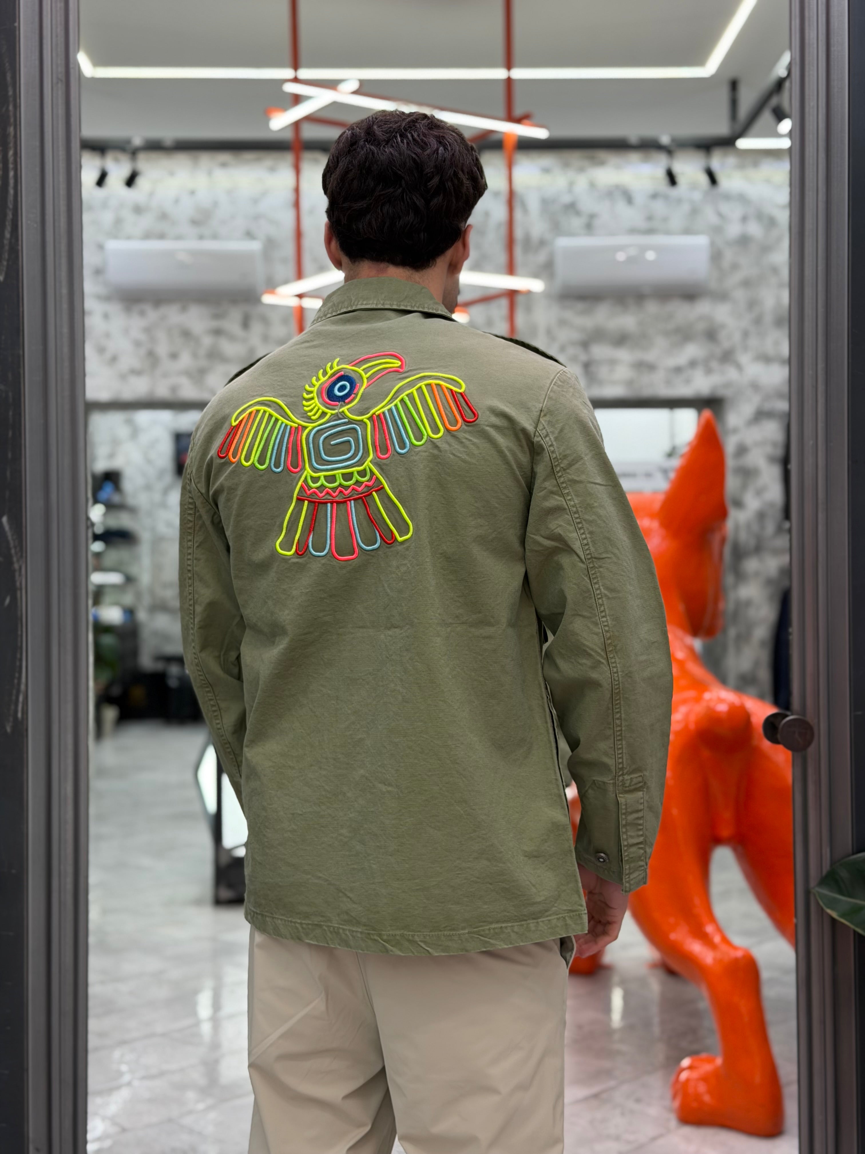 OVERSHIRT MANICA LUNGA CON RICAMI AZTECHI COLORATI - RELAXED FIT M-261282