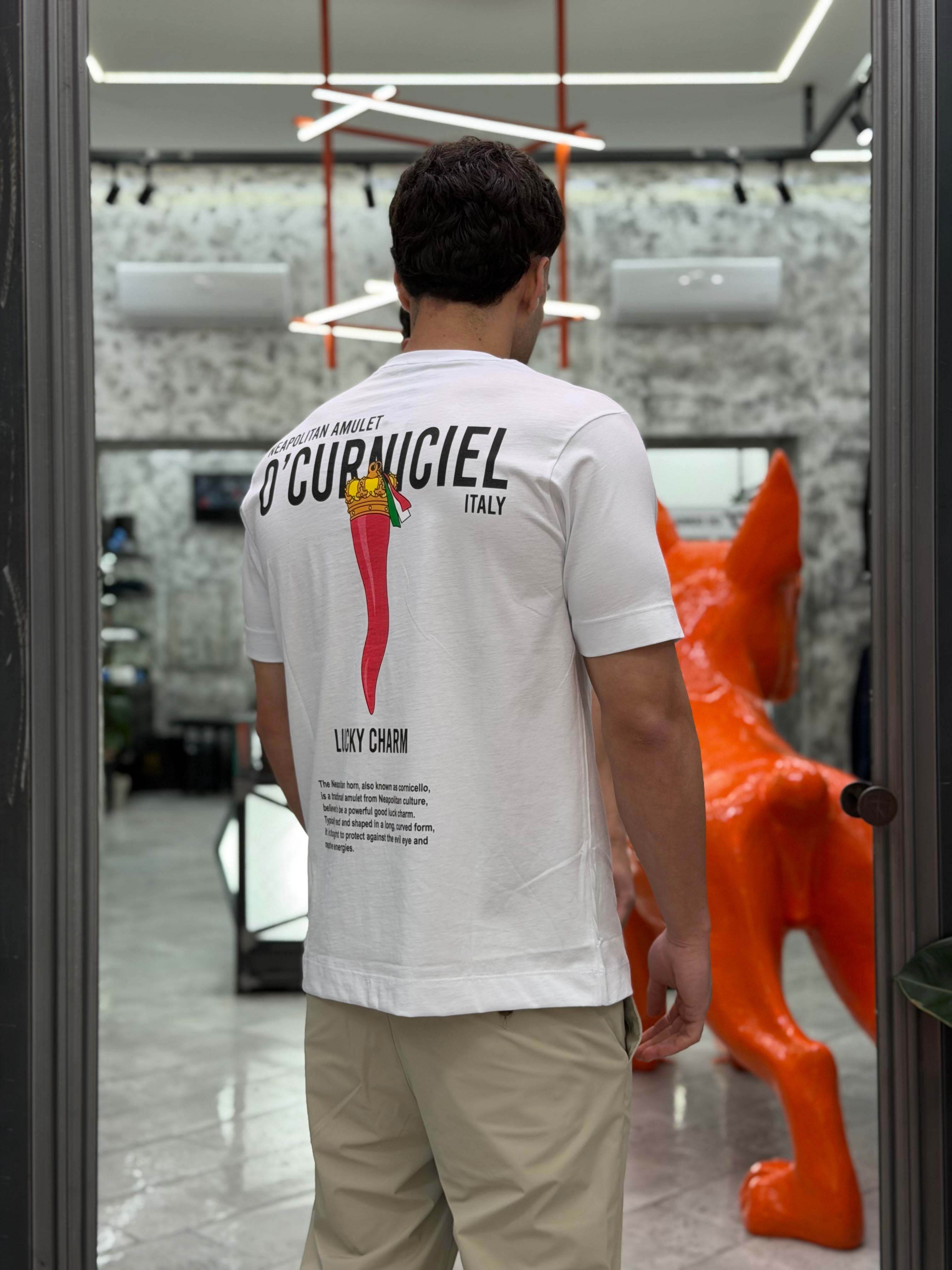 T-SHIRT IN PURO COTONE CON STAMPA NEAPOLITAN AMULET - REGULAR FIT M-261175