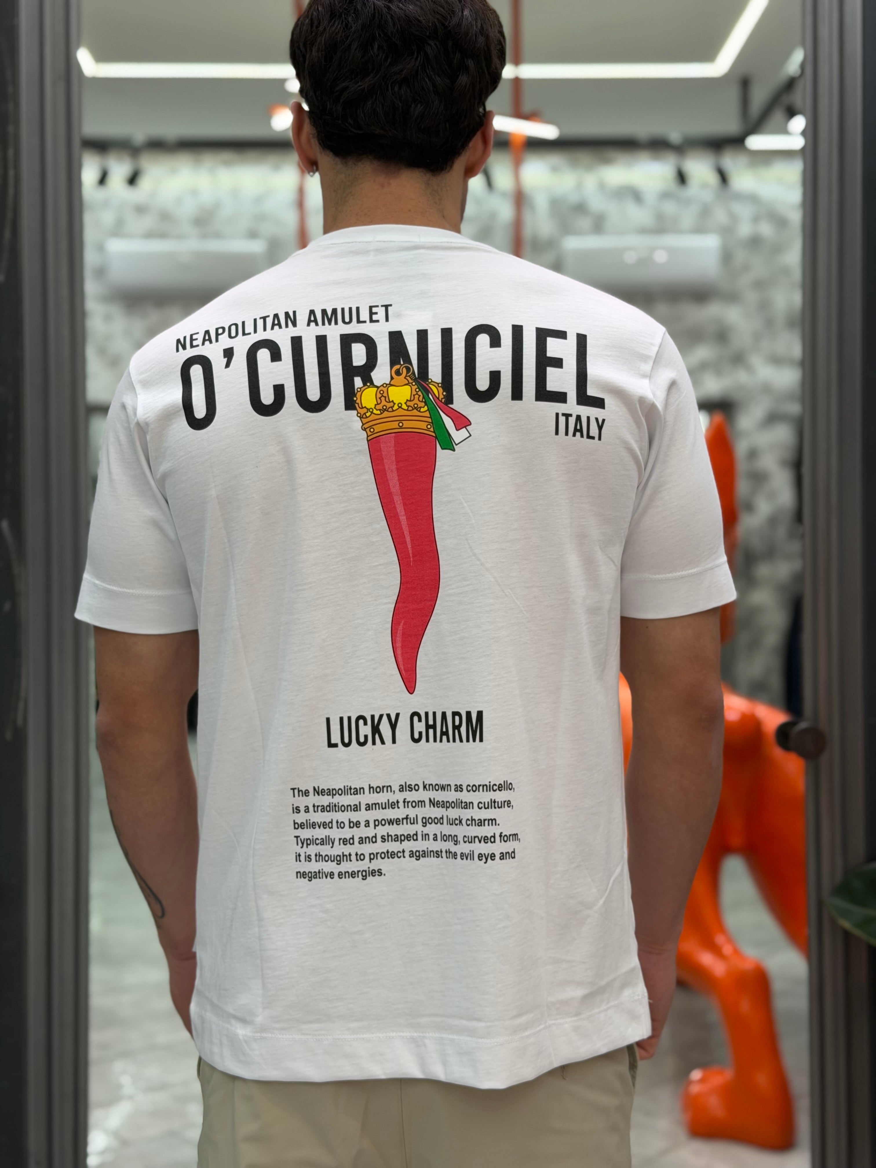 T-SHIRT IN PURO COTONE CON STAMPA NEAPOLITAN AMULET - REGULAR FIT M-261175