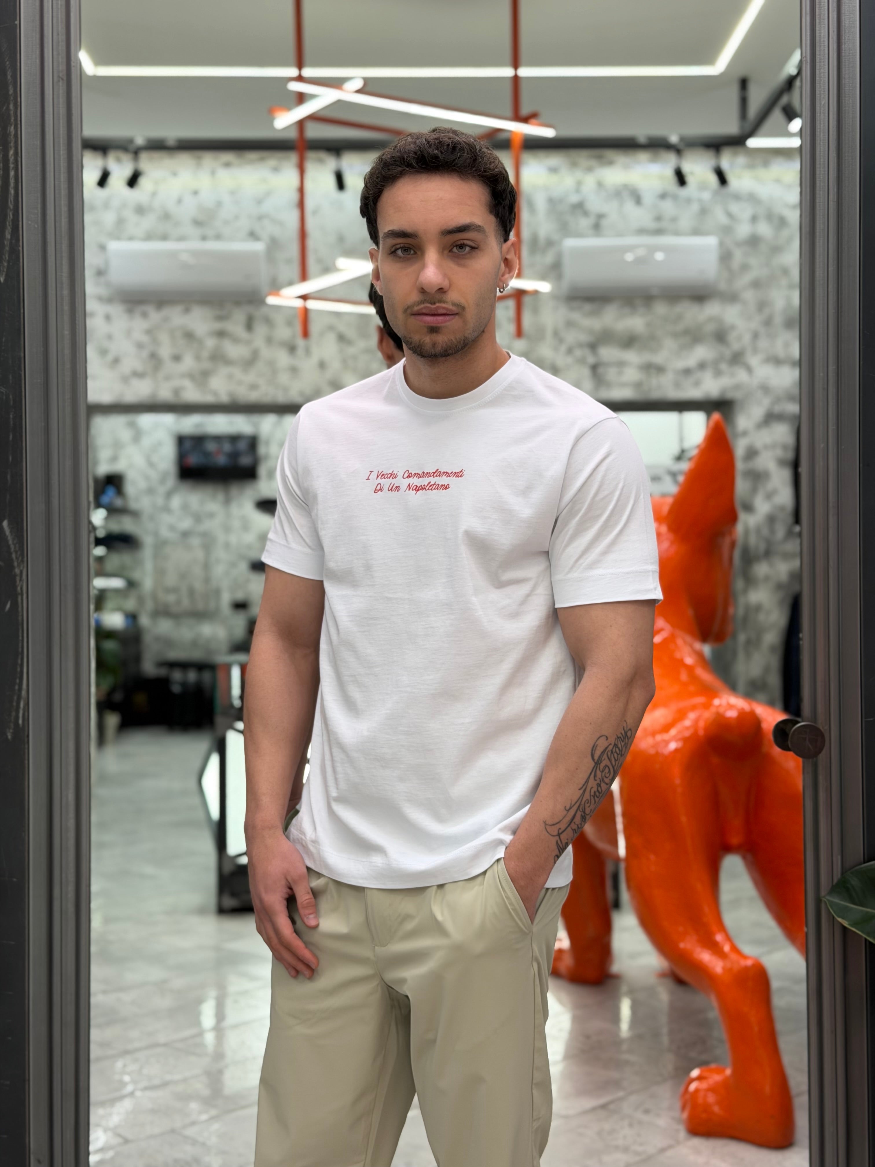 T-SHIRT IN PURO COTONE CON STAMPA VECCHI COMANDAMENTI - REGULAR FIT M-261176