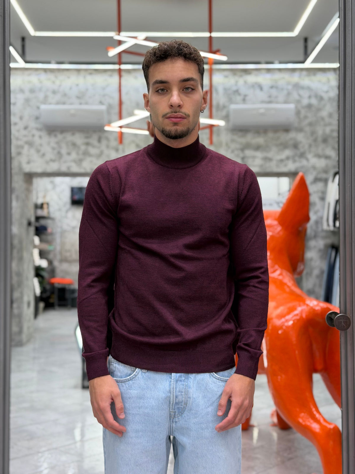 MAGLIA LUPETTO BASIC IN MORBIDA VISCOSA - REGULAR FIT MI3333SS.BOR