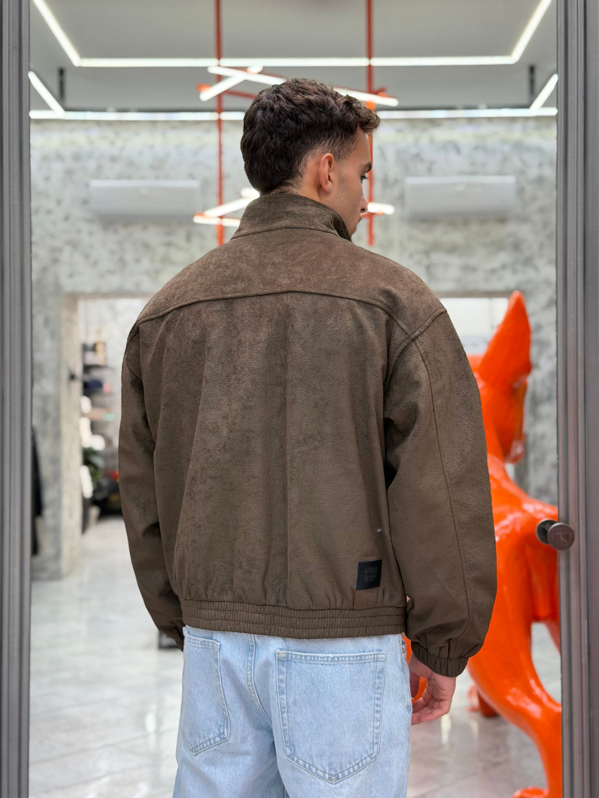 GIUBBINO IN ECOPELLE CHIUSURA ZIP - OVER/CROPPED FIT GLW138G.COF
