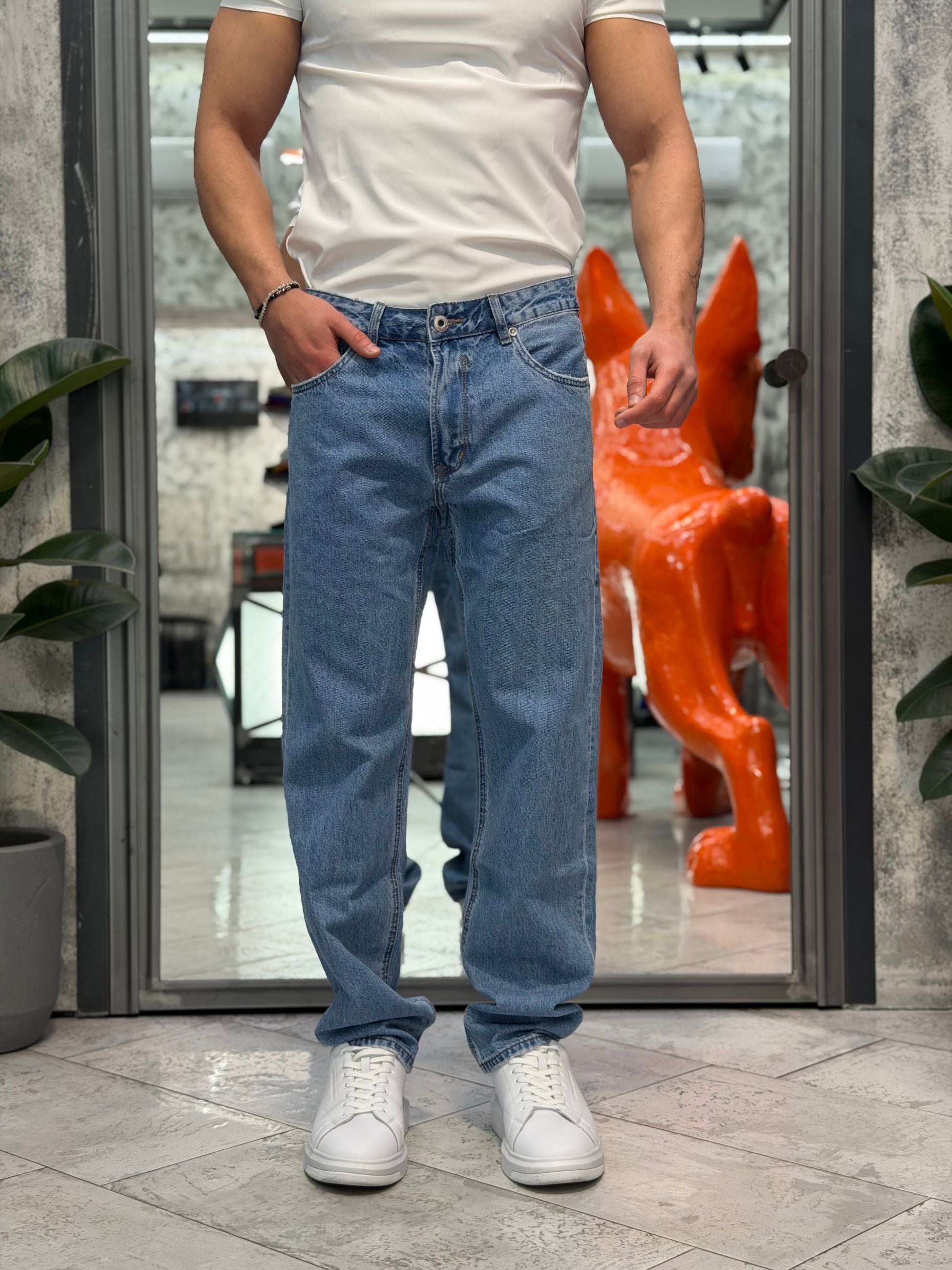 JEANS ALEX 5 TASCHE MEDIUM WASH - STRAIGHT LEG (GAMBA DRITTA) GL6395Q