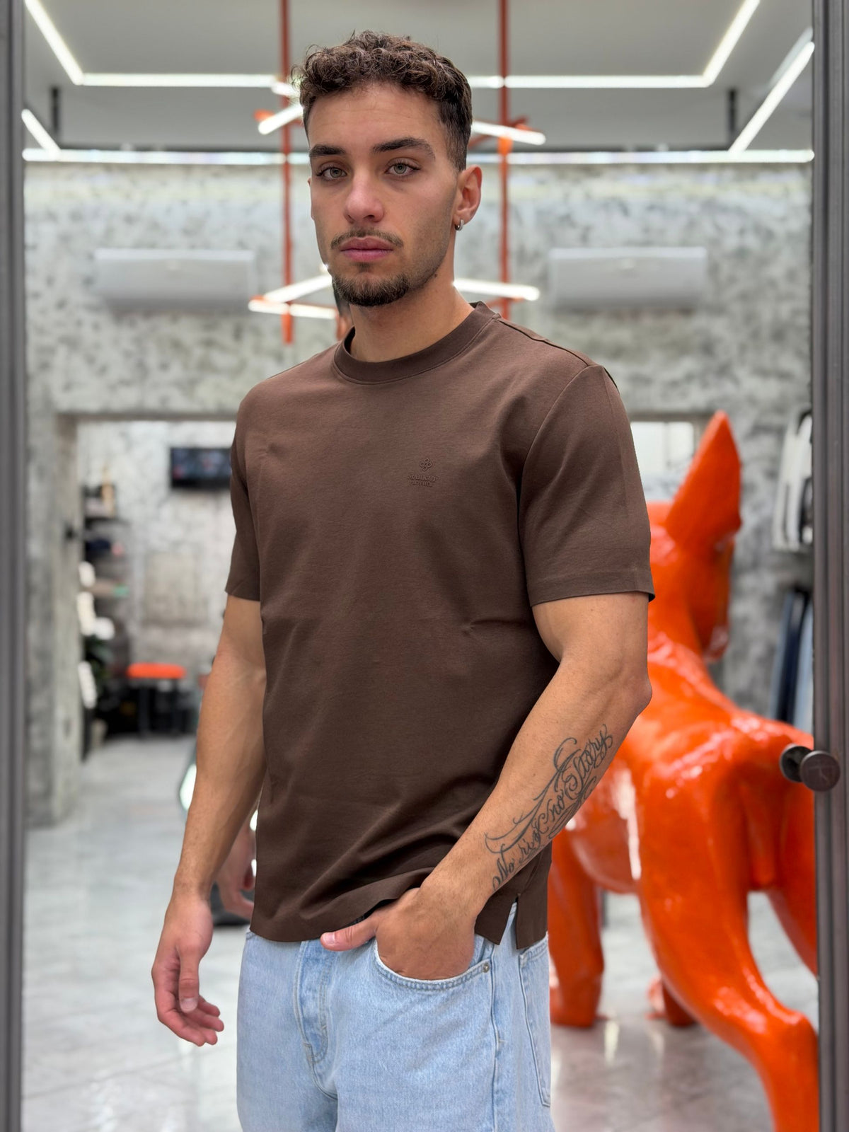 T-SHIRT NO STIRO IN TESSUTO SUPER STRETCH - SLIM FIT MK2910095.MOR