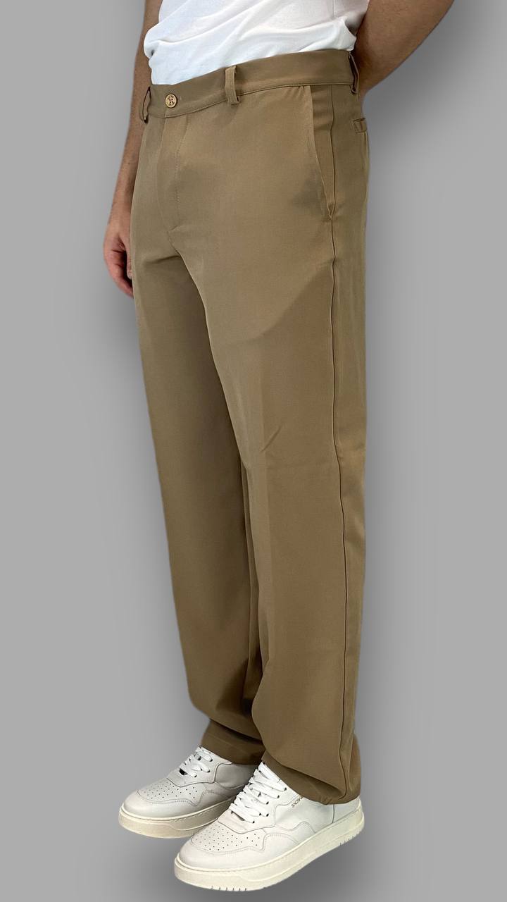 PANTALONE TASCA AMERICA FONDO AMPIO IN TESSUTO ELEGANTE - RELAXED FIT