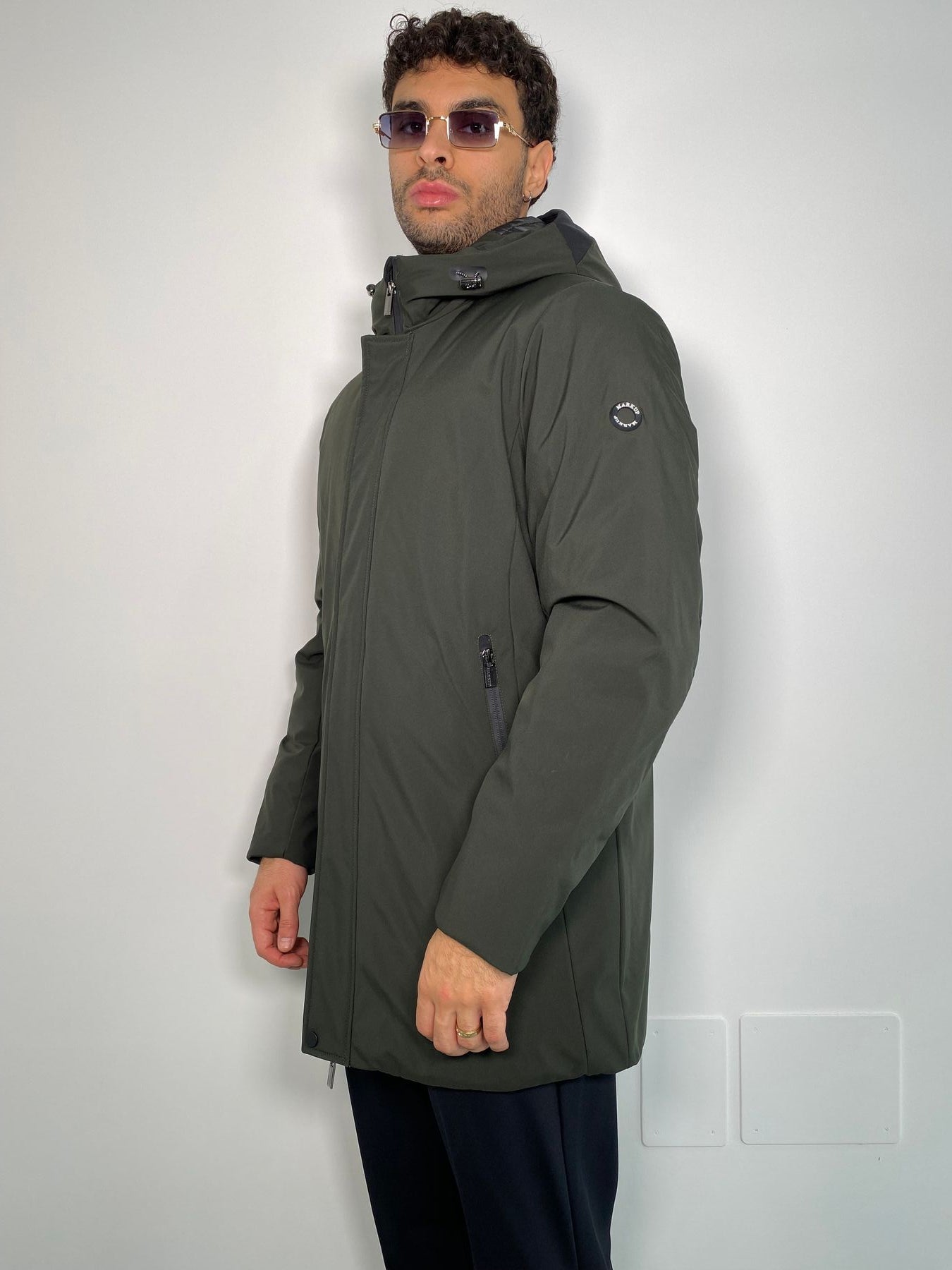 PARKA LUNGO CON CAPPUCCIO IN TESSUTO TECNICO WATERPROOF & WINDPROOF - REGULAR FIT