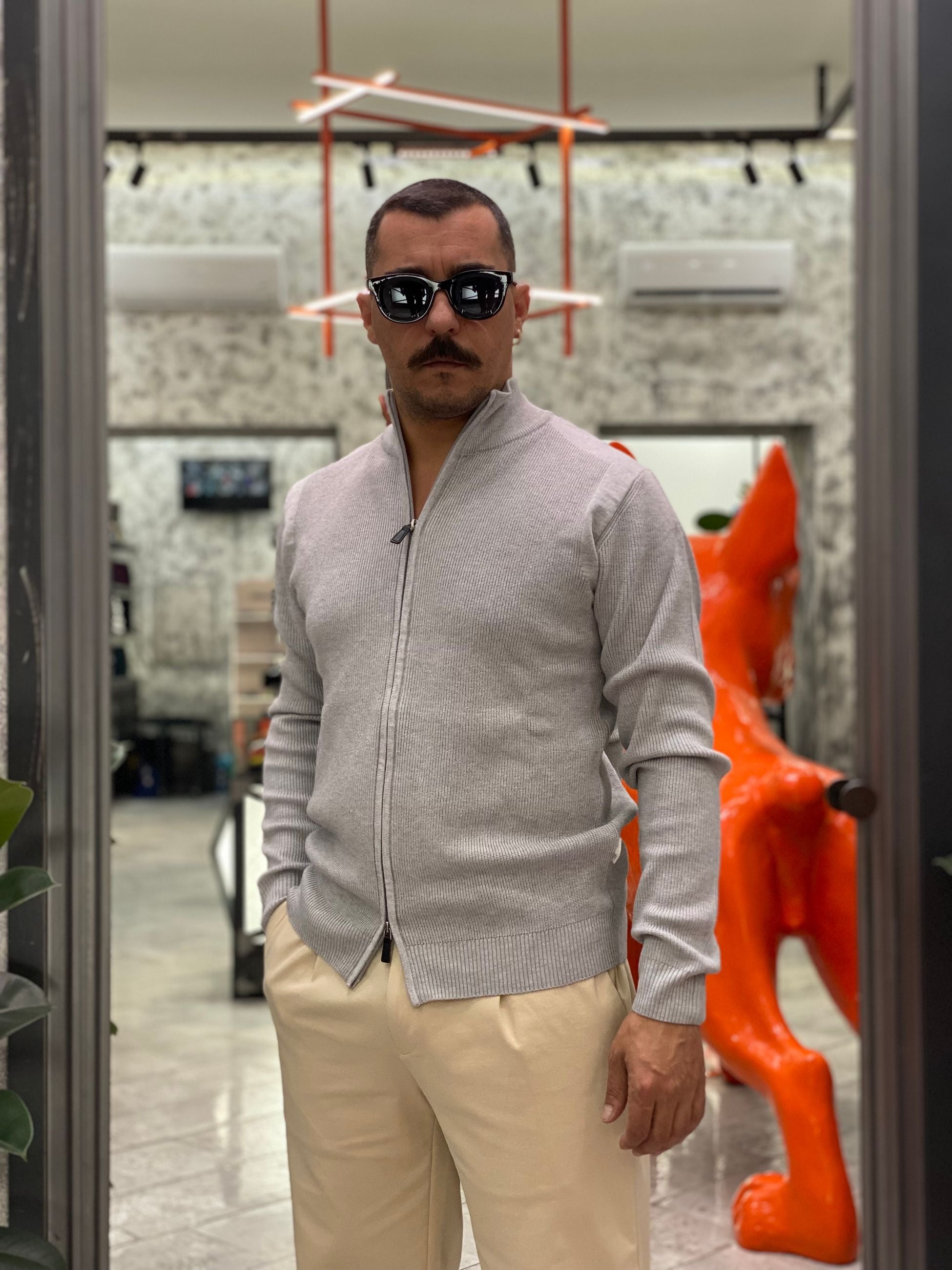 CARDIGAN ZIP BASIC IN MORBIDA VISCOSA - REGULAR FIT MI3065SS.PER