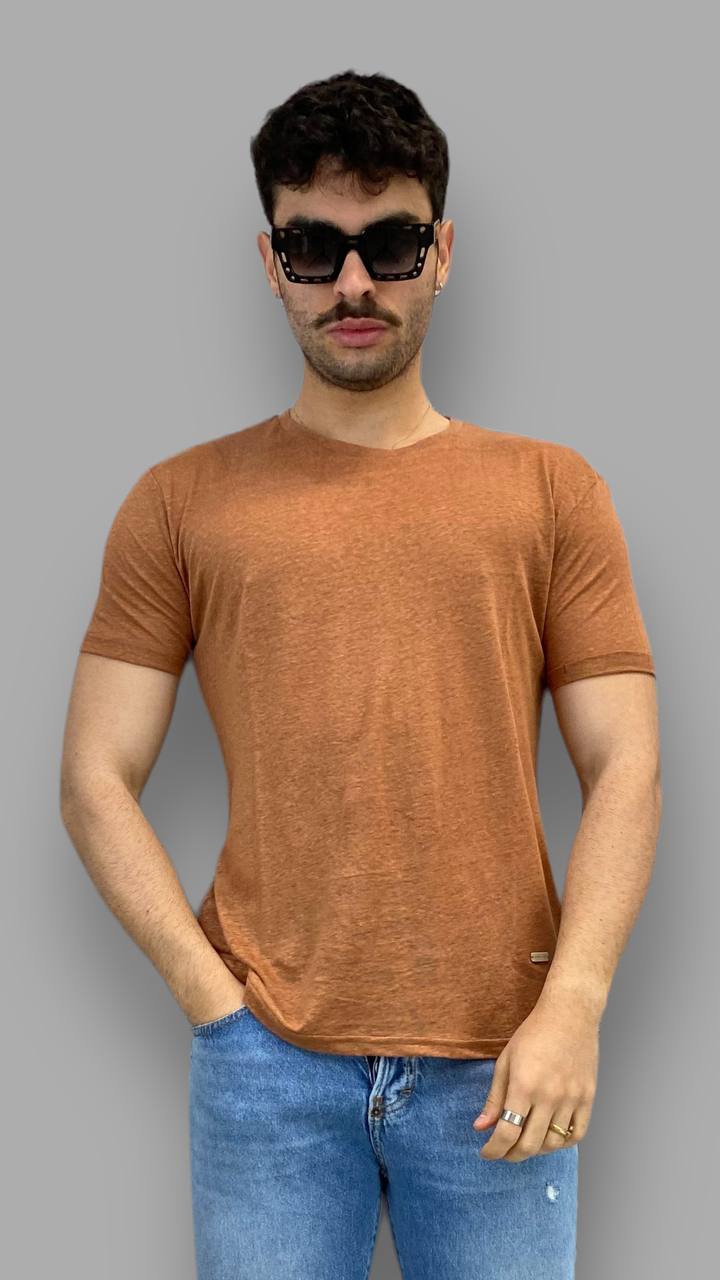 T-SHIRT BASIC IN 100% LINO - REGULAR FIT