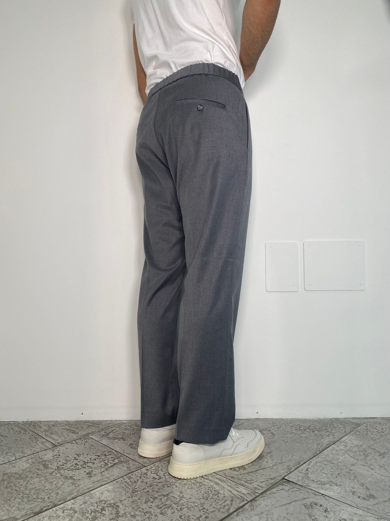 PANTALONE FONDO DRITTO CON ELASTICO IN VITA - RELAXED FIT