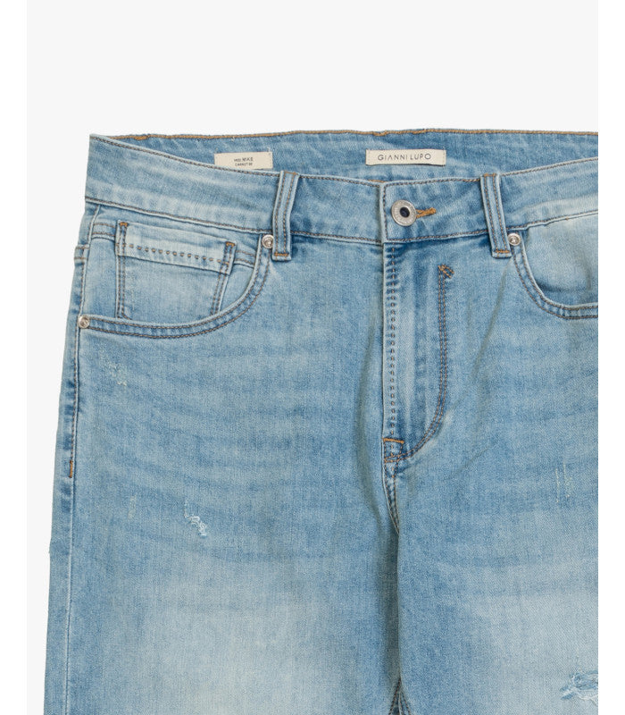 JEANS MIKE IN TELA ELASTICIZZATA CON MICRO ABRASIONI - CARROT FIT GL6266Q-S25
