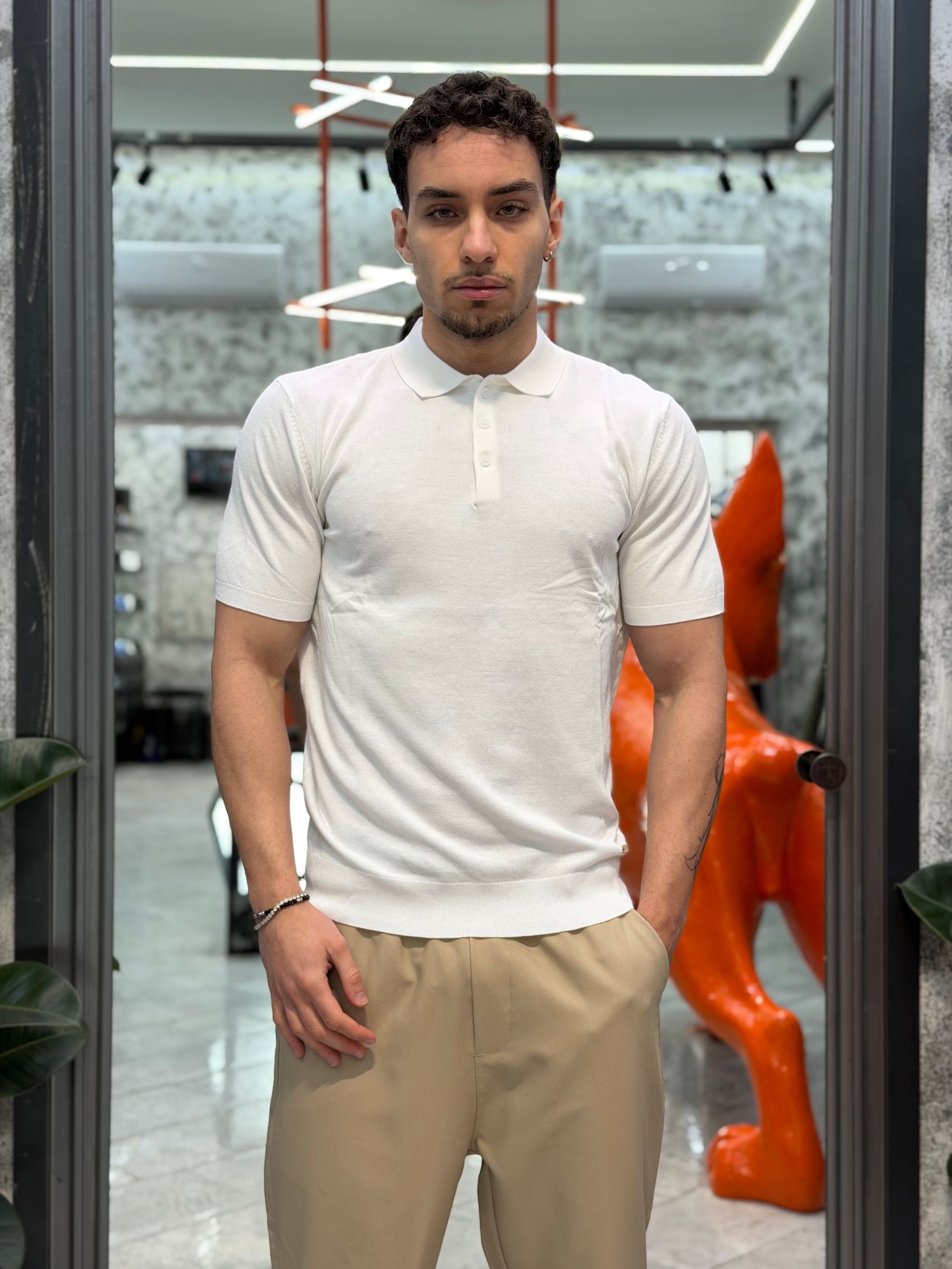 POLO MANICA CORTA CON 3 BOTTONI IN LEGGERA VISCOSA - REGULAR FIT GL511S-S26.BIA