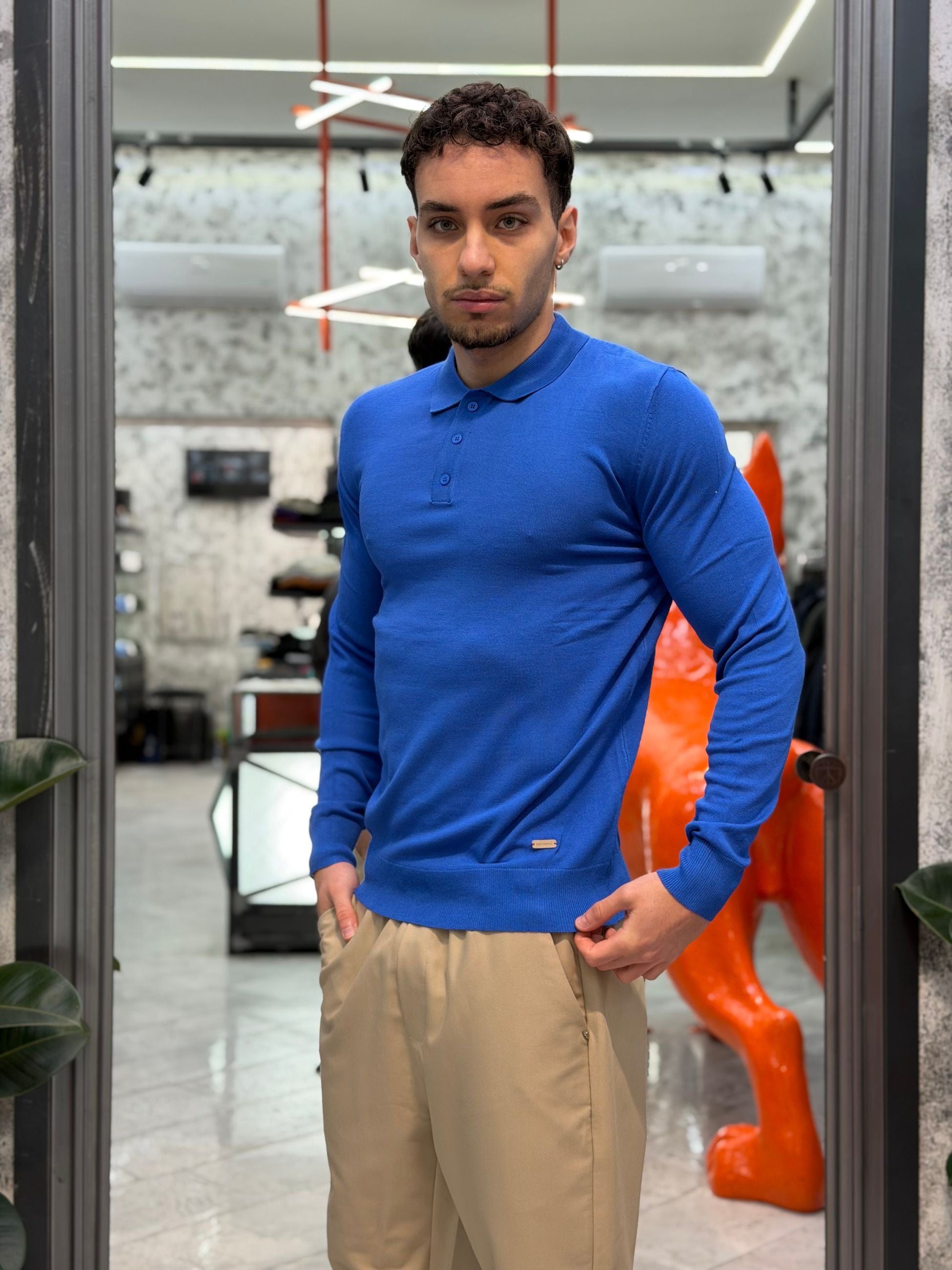 POLO IN FILO MANICA LUNGA 3 BOTTONI - REGULAR FIT GL33762-S26.OCE