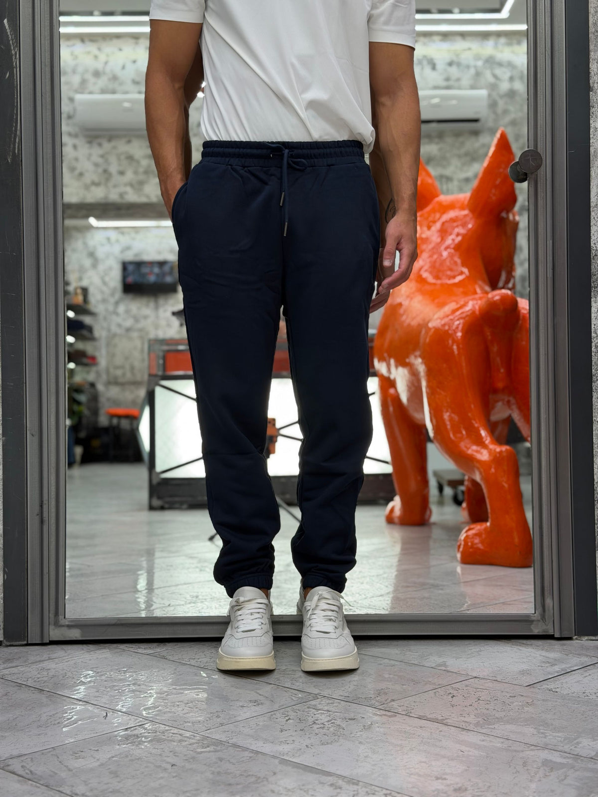 PANTALONE TUTA DA COMPLETO CON ELASTICO IN VITA E AL FONDO - REGULAR FIT GL2245F-F26.BLU