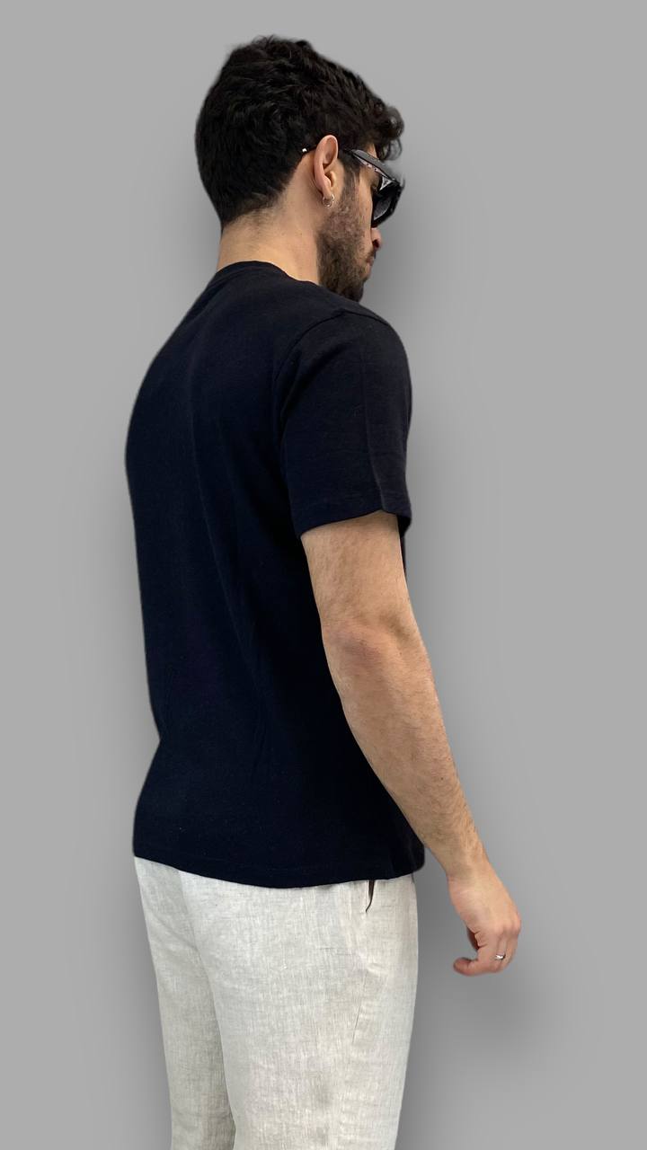 T-SHIRT BASIC IN MISTO COTONE/LINO - REGULAR FIT