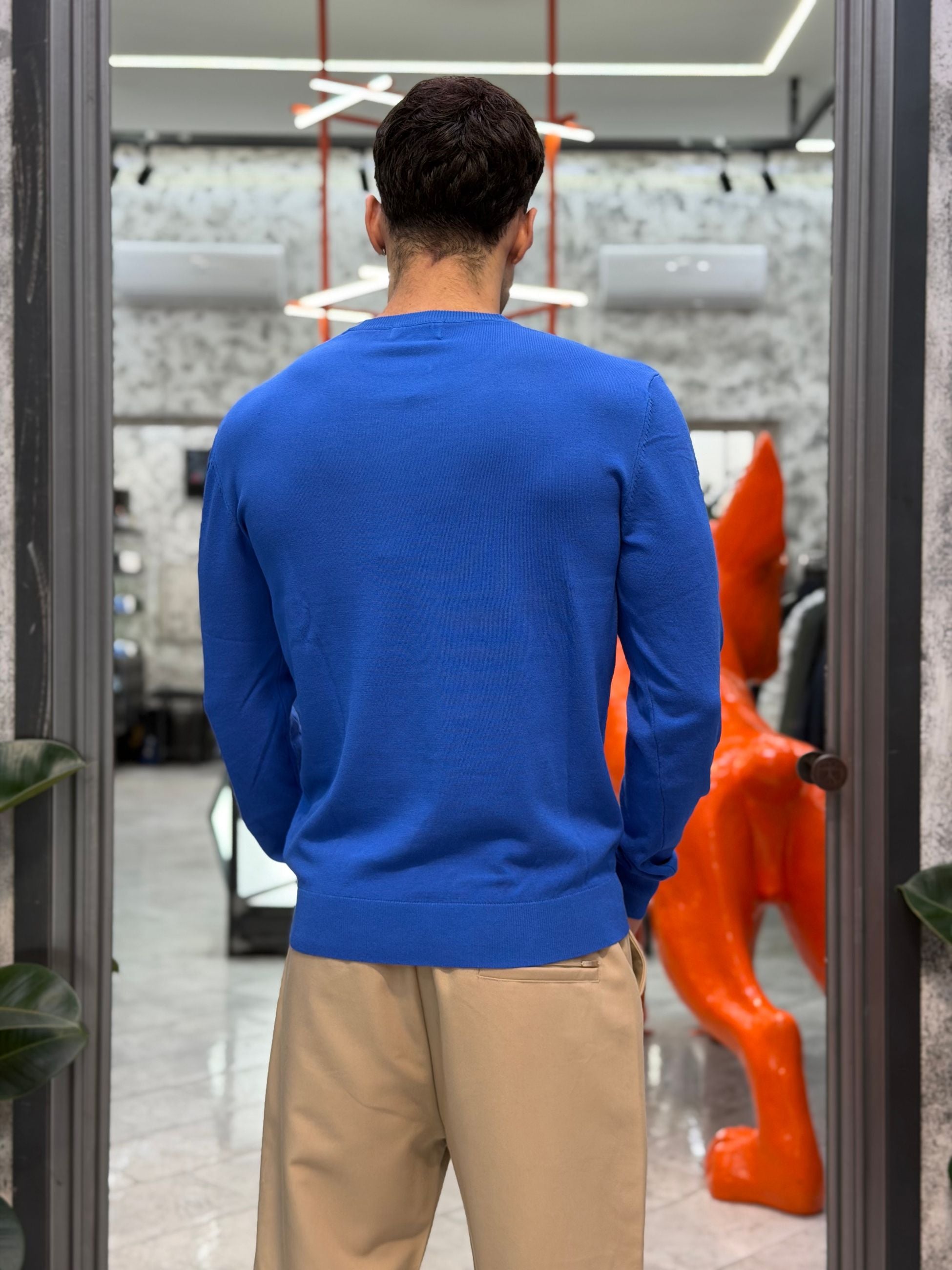 MAGLIA GIROCOLLO IN FILO CON POLSINI E VITA ELASTICIZZATA - REGULAR FIT GL512S-S26.OCE
