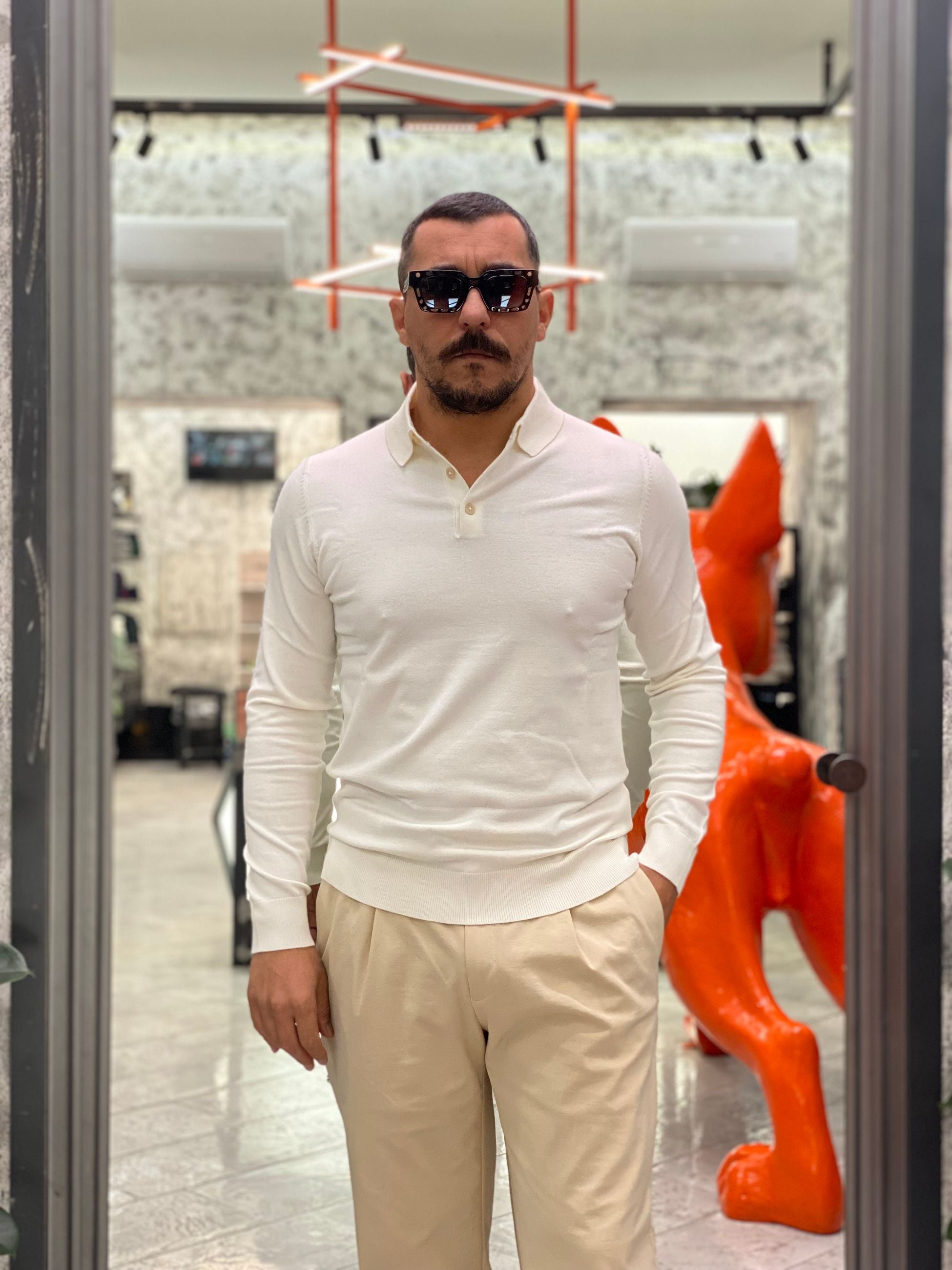 POLO MANICA LUNGA FINEZZA 12 IN MORBIDA VISCOSA - SLIM FIT MK9900004.LAT