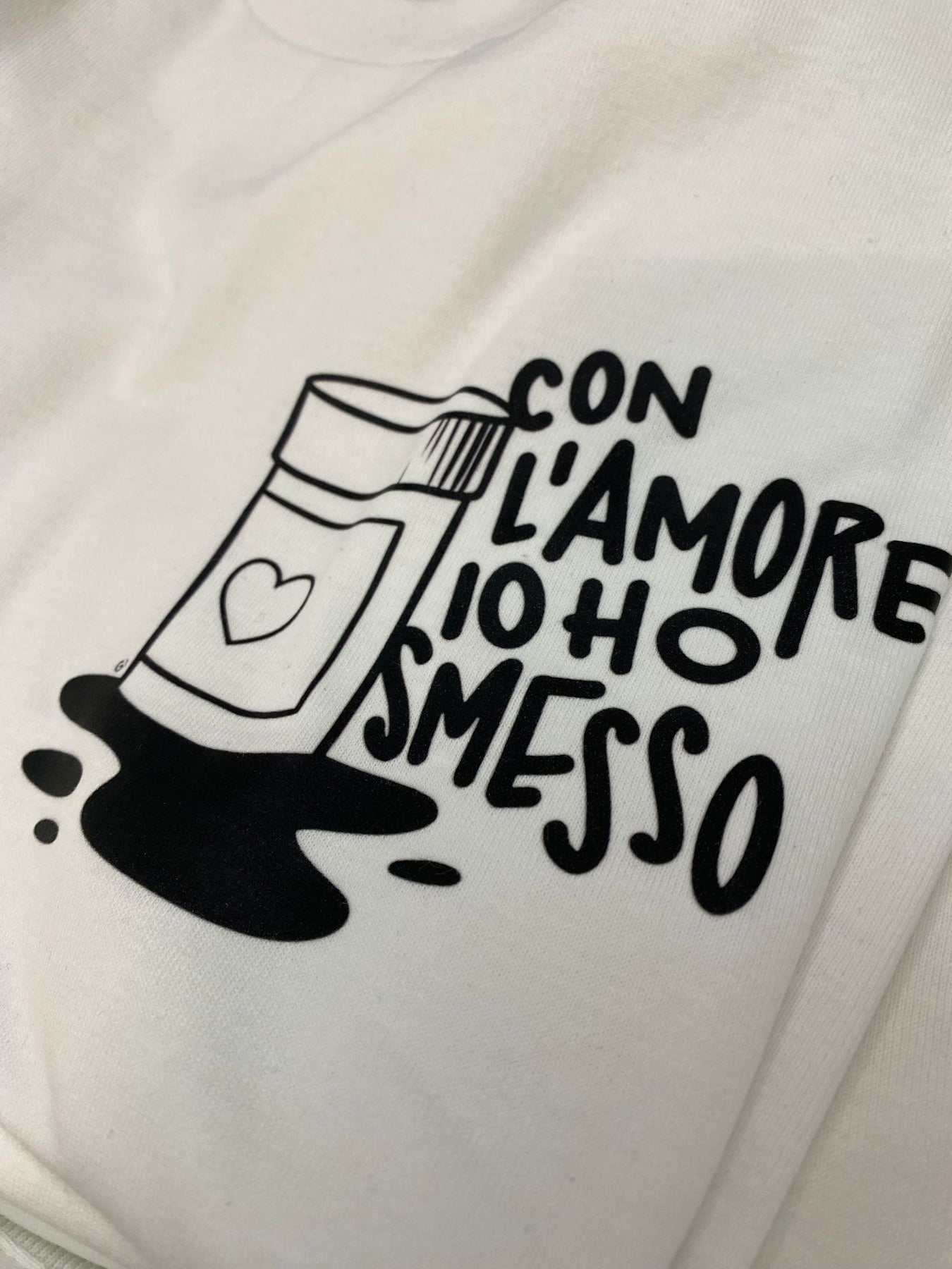 T-SHIRT CON L'AMORE IO HO SMESSO - SEMI OVER FIT