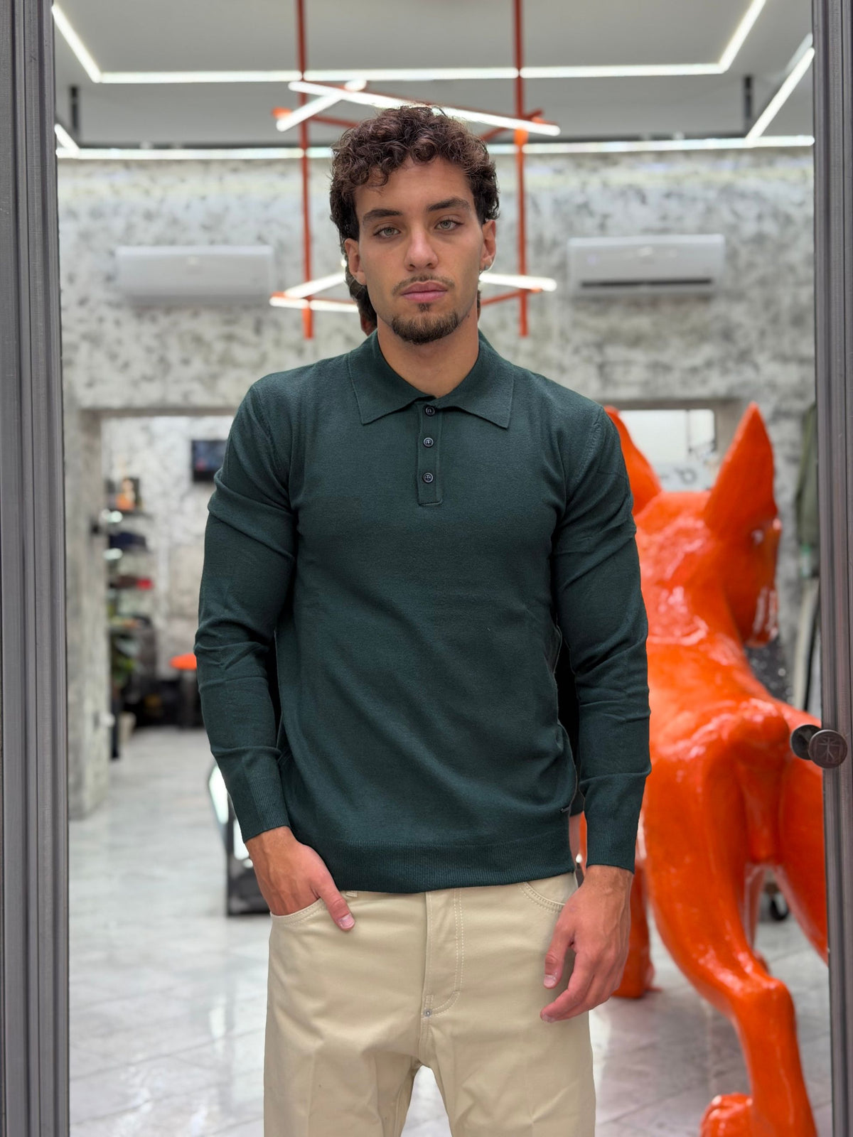POLO MANICA LUNGA 3 BOTTONI - SLIM FIT GL508S-F26.VER