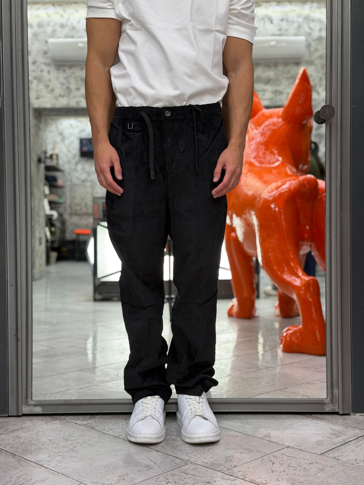 PANTALACCIO IN VELLUTO A COSTINE STRETTE - RELAXED FIT PSI1547SS.NER