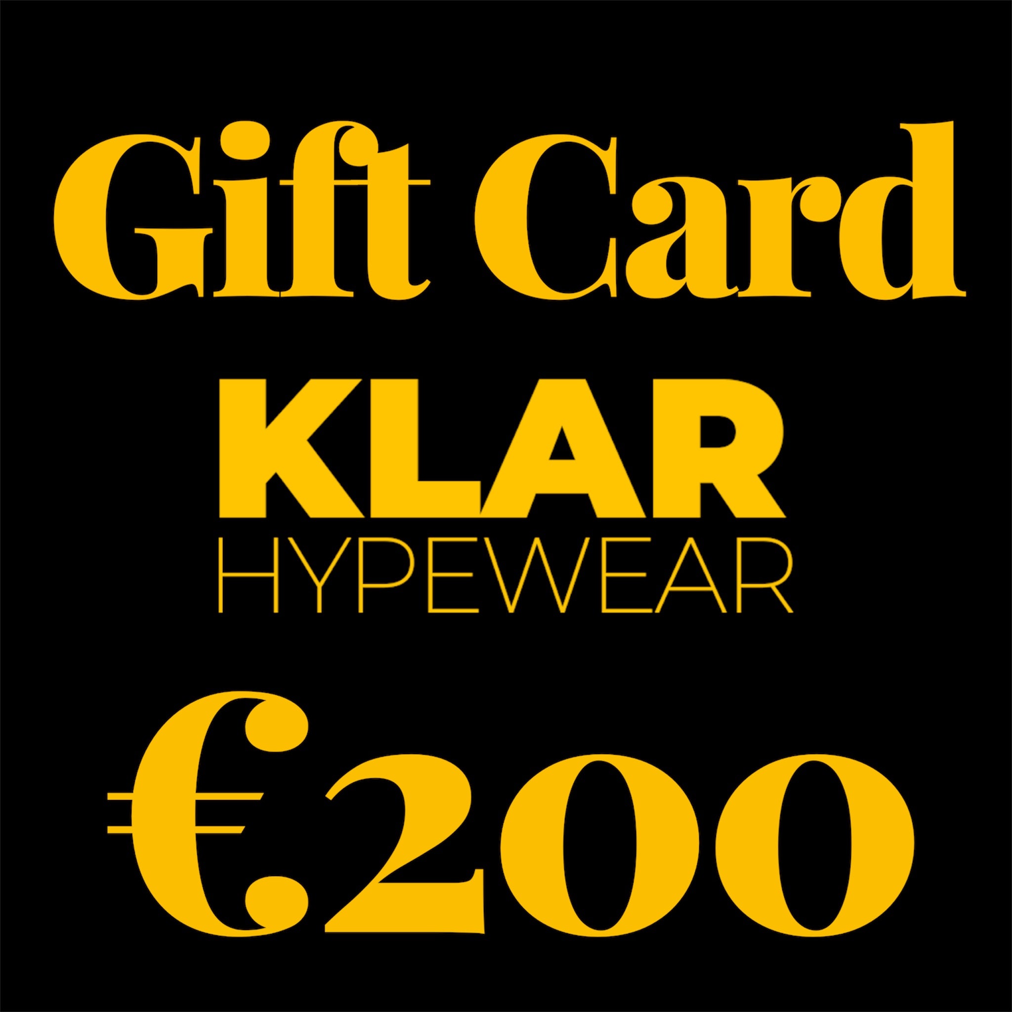 GIFT CARD KLAR HYPEWEAR