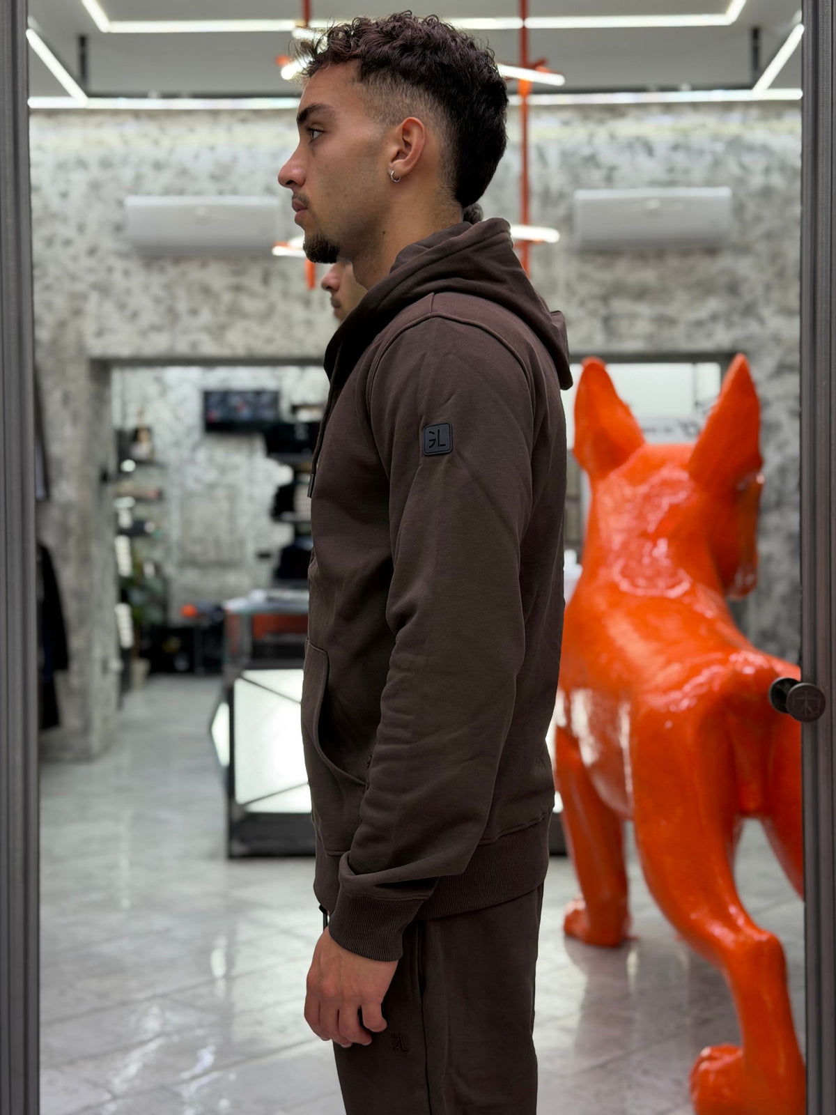 FELPA APERTA CON ZIP E CAPPUCCIO  - REGULAR FIT GL2243F-F26.COF