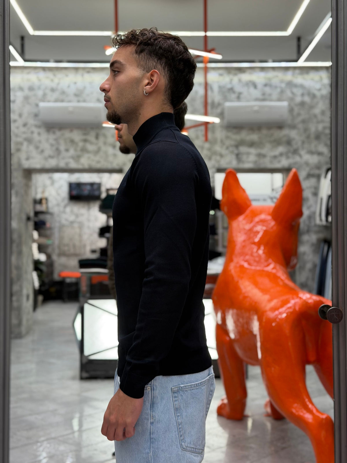 MAGLIA LUPETTO BASIC IN MORBIDA VISCOSA - REGULAR FIT MI3333SS.BLU