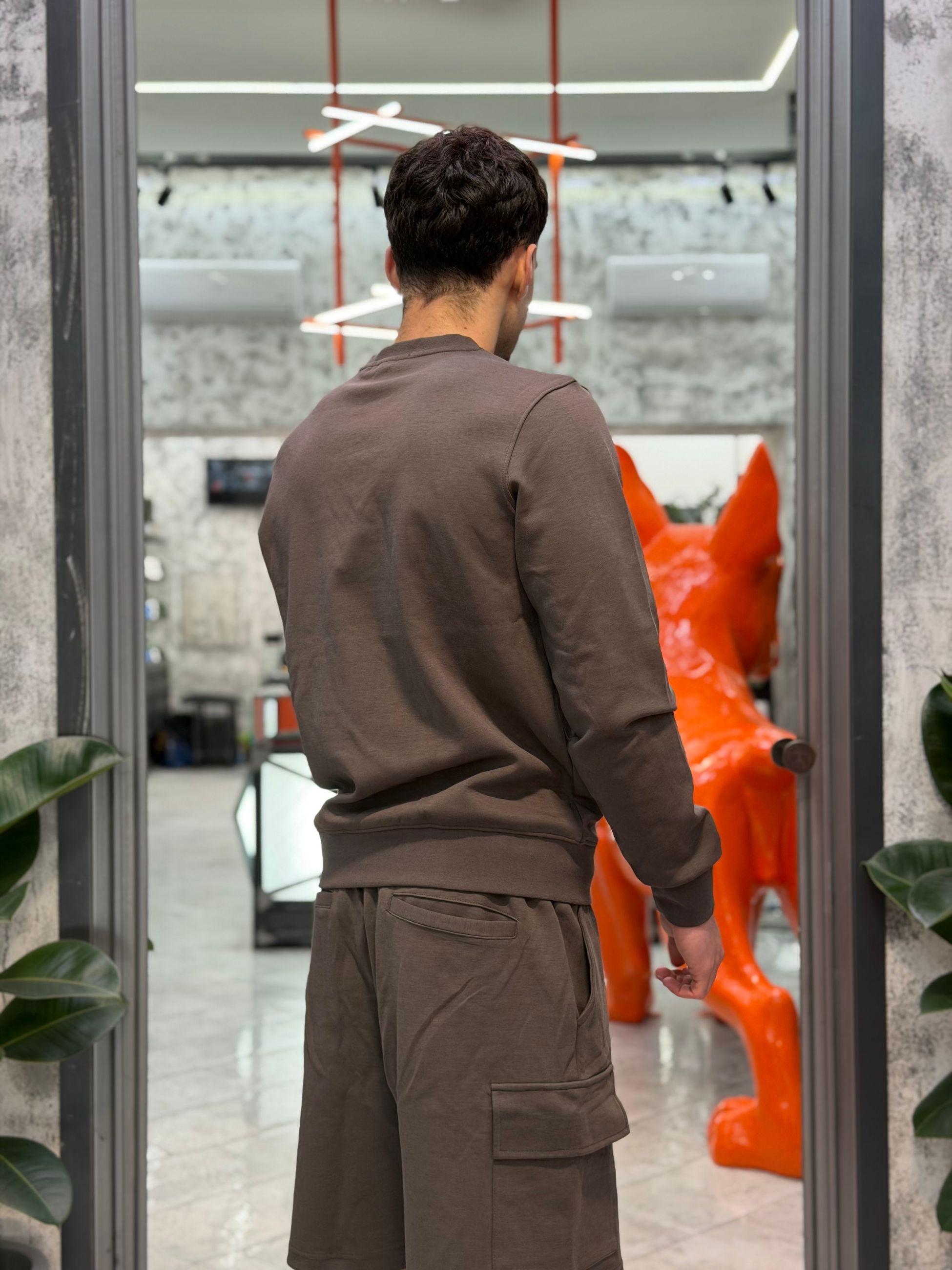 FELPA GIROCOLLO BASIC IN COTONE GARZATO - REGULAR FIT GL3001X-S26.MOR