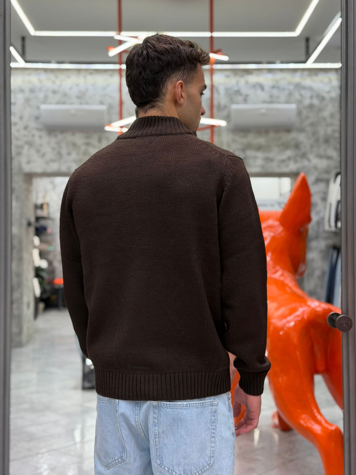 MAGLIA FULL ZIP FINEZZA 10 TRAMA TRECCE - REGULAR FIT MK2900030.MOR