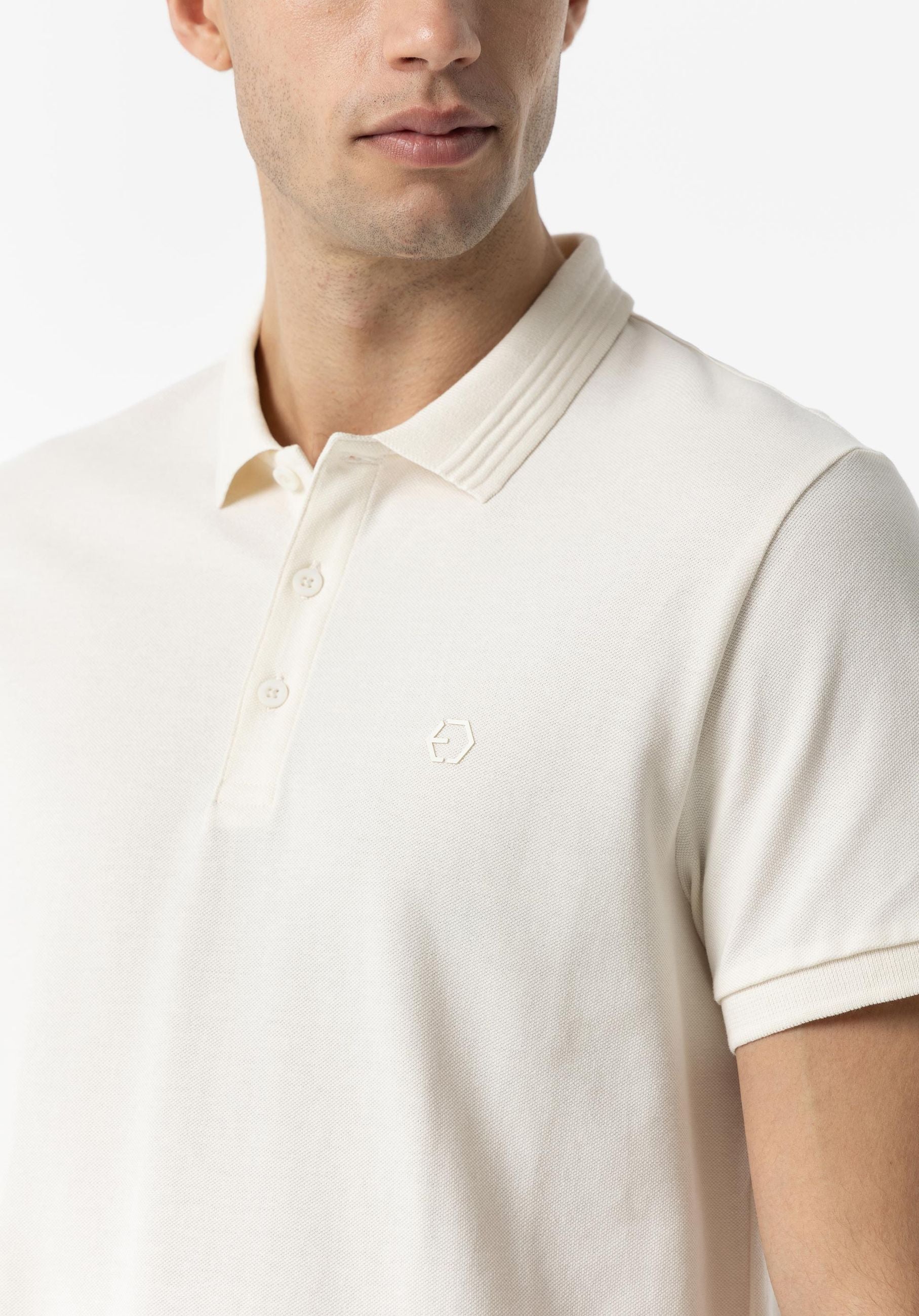 POLO MANNING_2 IN 100% COTONE PIQUET CON LOGO LATO CUORE TONO SU TONO - REGULAR FIT 10050806.BEIC