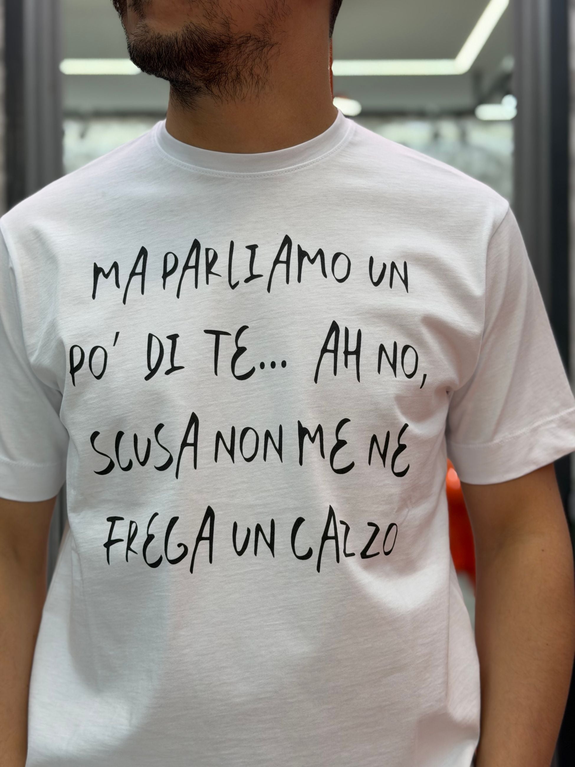 T-SHIRT IN PURO COTONE CON STAMPA MA PARLIAMO UN PO' DI TE - REGULAR FIT M-261127