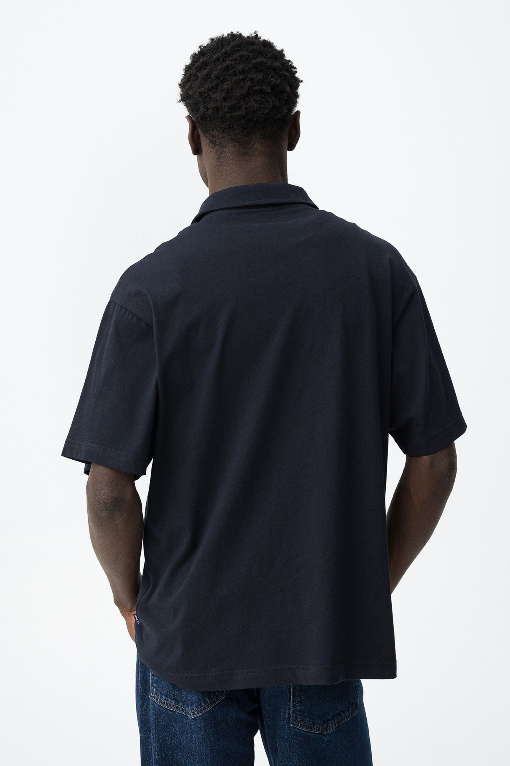 POLO NATHAN MANICA CORTA IN JERSEY DI COTONE - RELAXED FIT 10064584.BLU