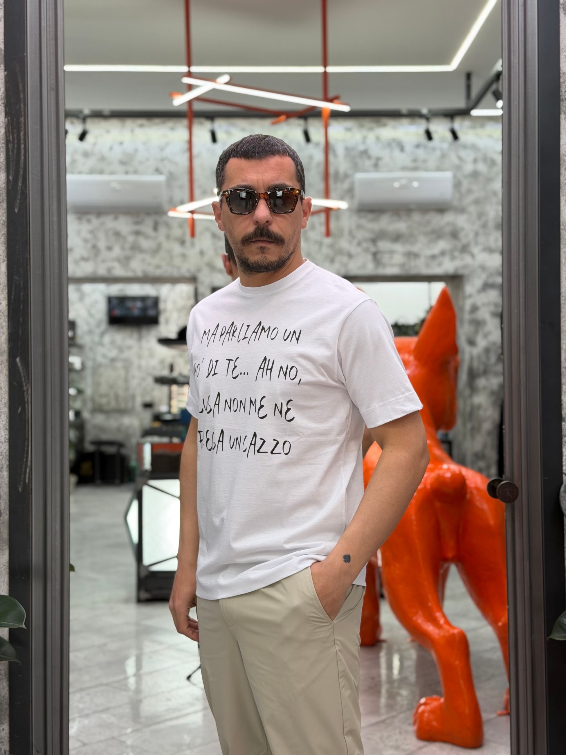 T-SHIRT IN PURO COTONE CON STAMPA MA PARLIAMO UN PO' DI TE - REGULAR FIT M-261127