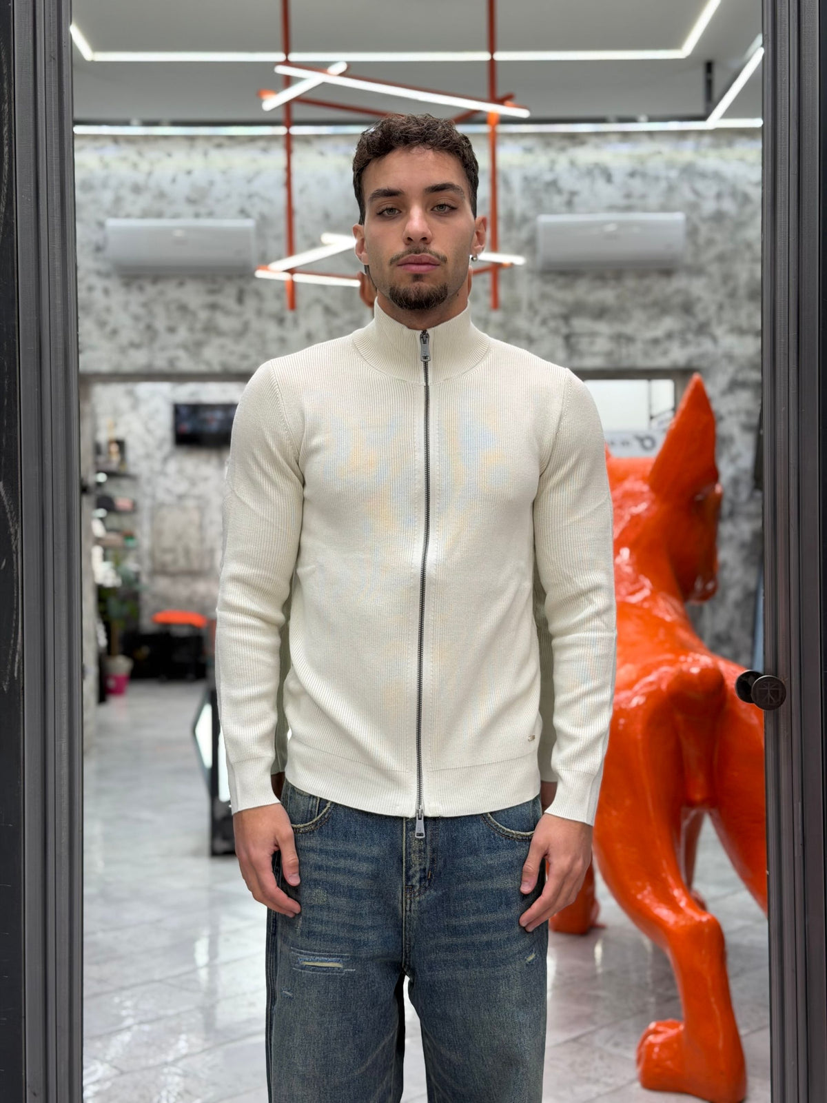 MAGLIA FULL ZIP A COSTA INGLESE IN MISTO VISCOSA - REGULAR FIT GL35152GZ-F26.PAN