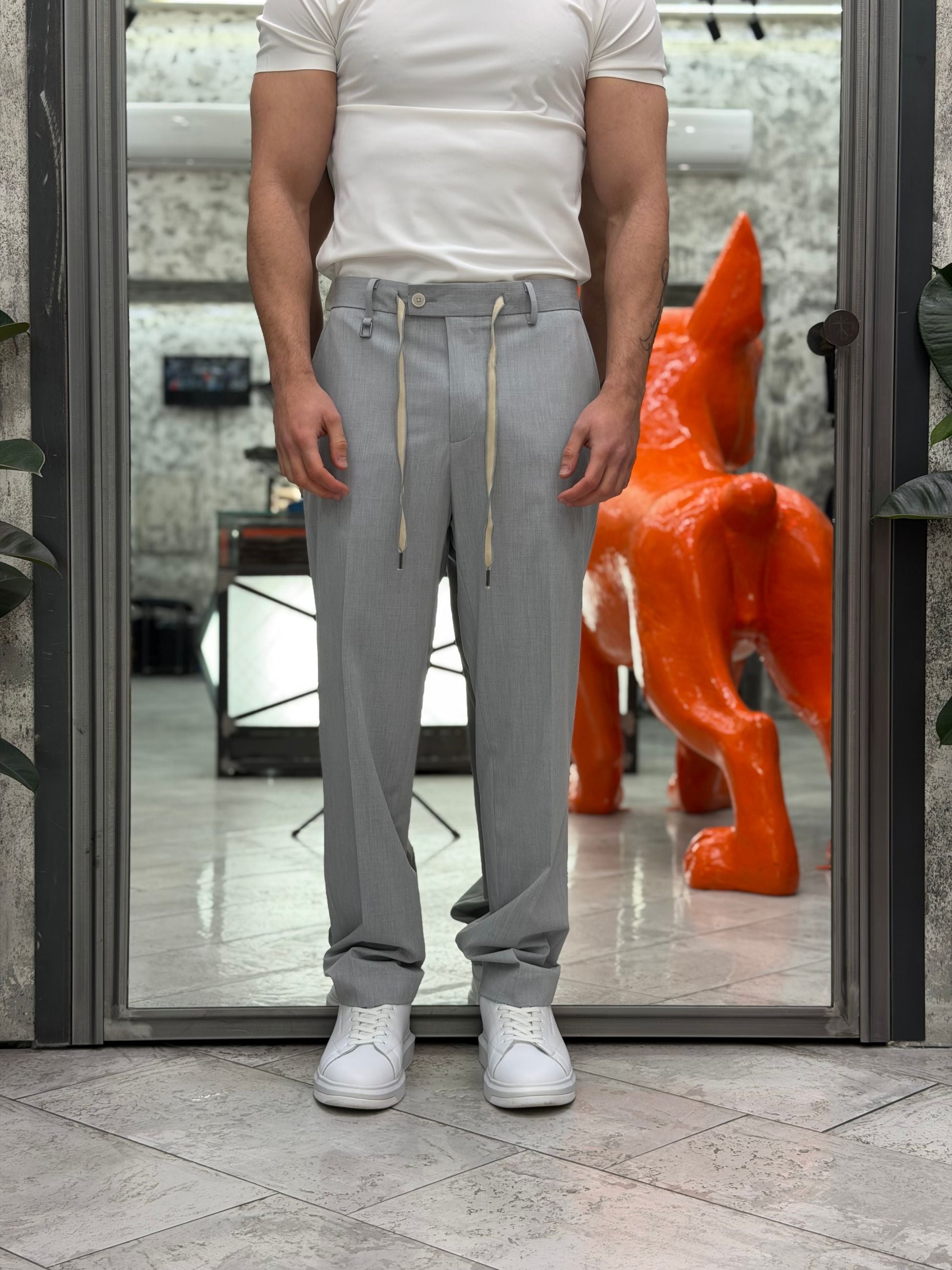 PANTALONE TASCA AMERICA CON COULISSE IN VITA IN TESSUTO ELEGANTE - REGULAR FIT PSE1506SS.PER