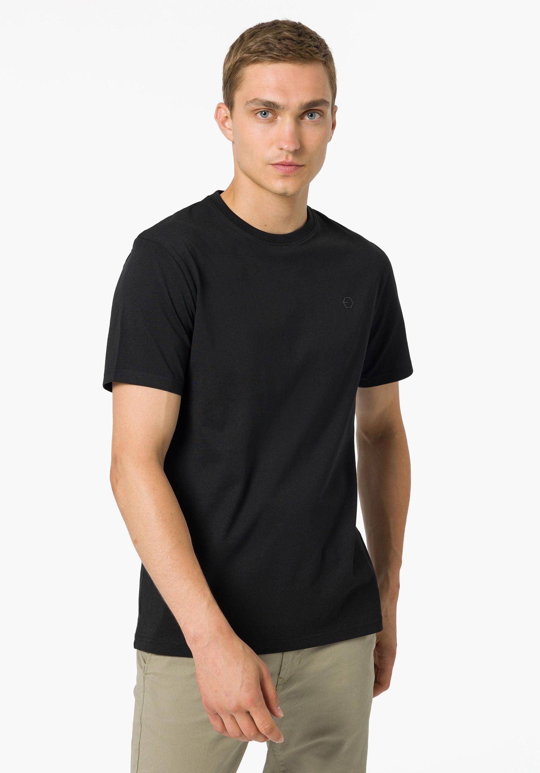T-SHIRT BARTON BASIC IN 100% COTONE CON LOGO LATO CUORE - REGULAR FIT 10048304.NER