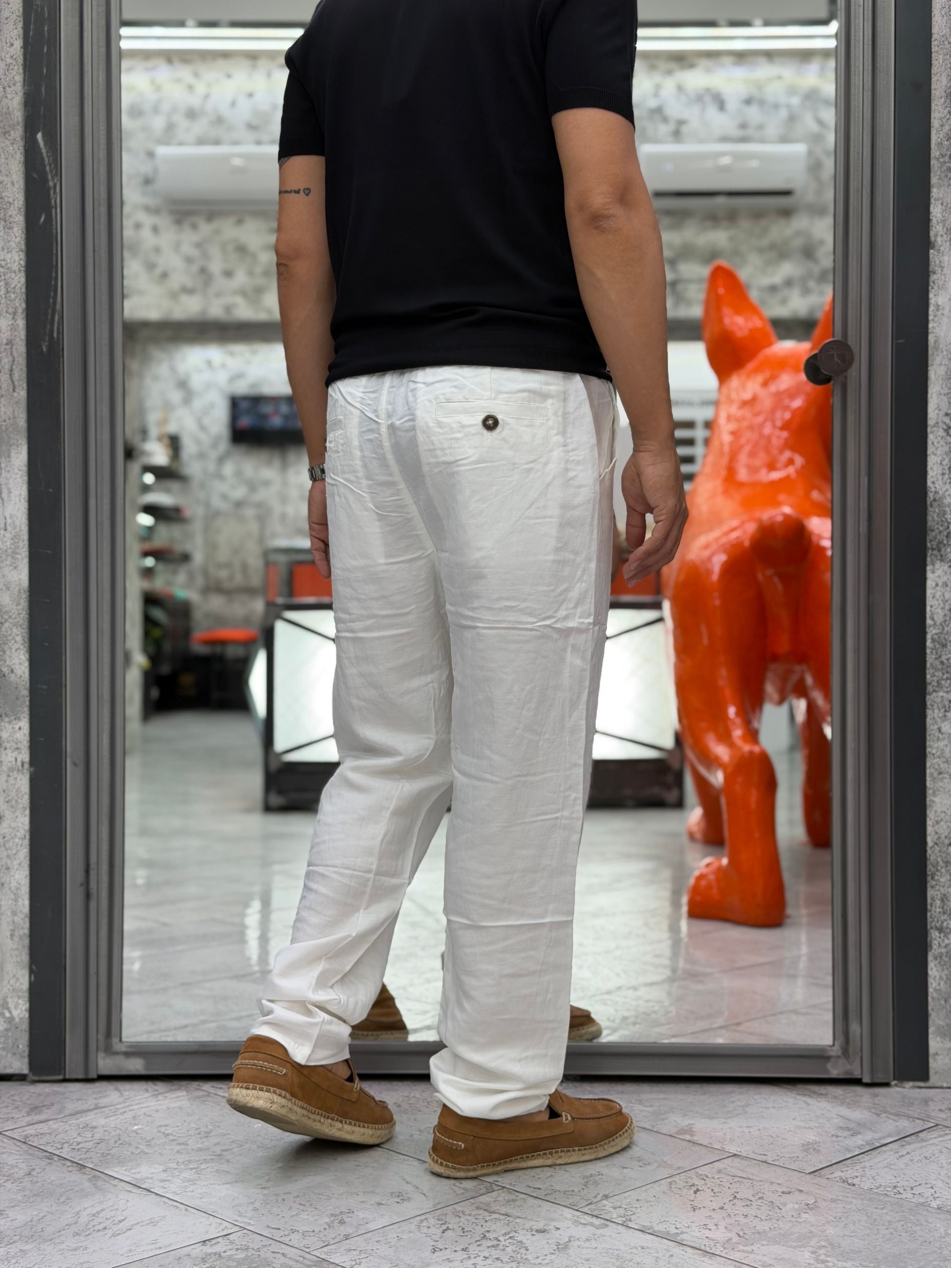 PANTALACCIO IN MISTO LINO COMFORT FIT J5522.BIA