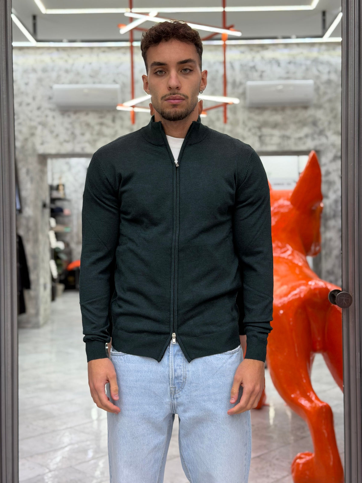 MAGLIA APERTA FULL ZIP BASIC IN MORBIDA VISCOSA - REGULAR FIT MI3370SS.FOR