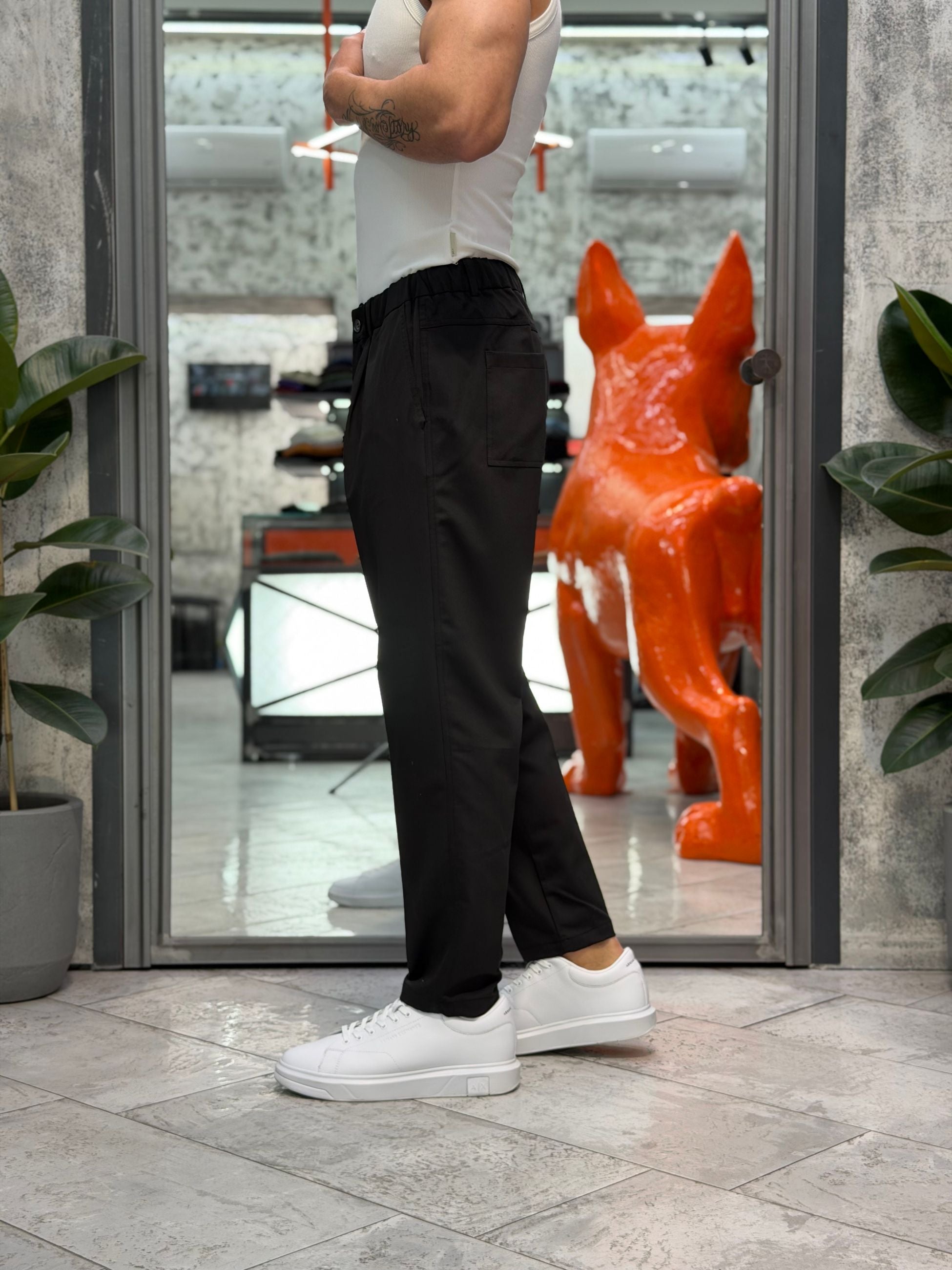 PANTALONE DA COMPLETO TASCA AMERICA CON COULISSE IN VITA - COMFORT FIT GL004LT.NER