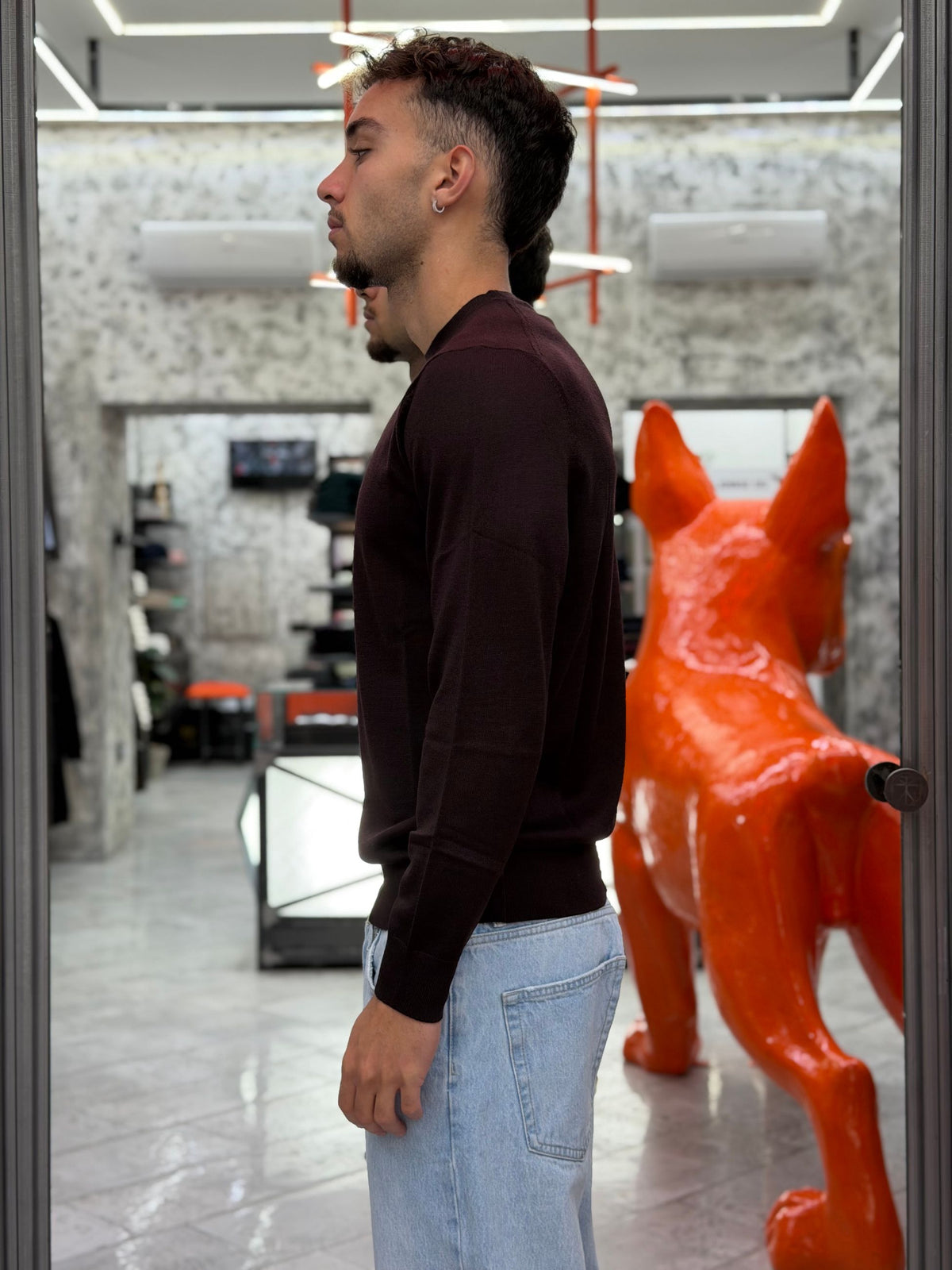 MAGLIA GIROCOLLO IN 100% LANA MERINO EXTRAFINE - REGULAR FIT MI3482SS.MEL