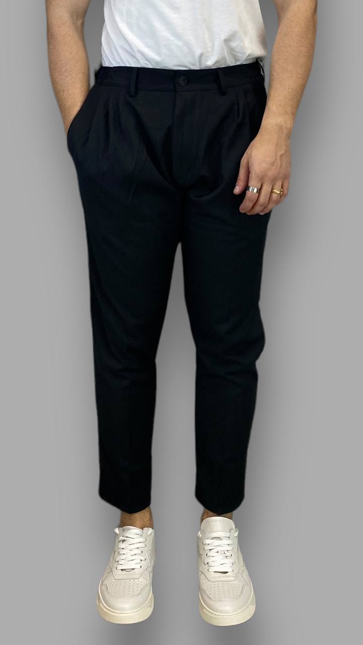 PANTALONE IN VISCOSA CON DOPPIA PINCE E COULISSE SUI FIANCHI - SLIM FIT