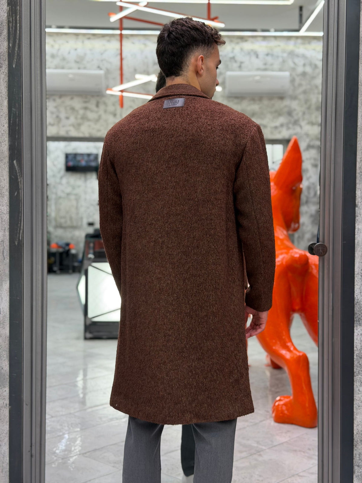 CAPPOTTO MONOPETTO 3 BOTTONI CON REVERS A LANCIA - OVERSIZE FIT GLW3020TR.MOR