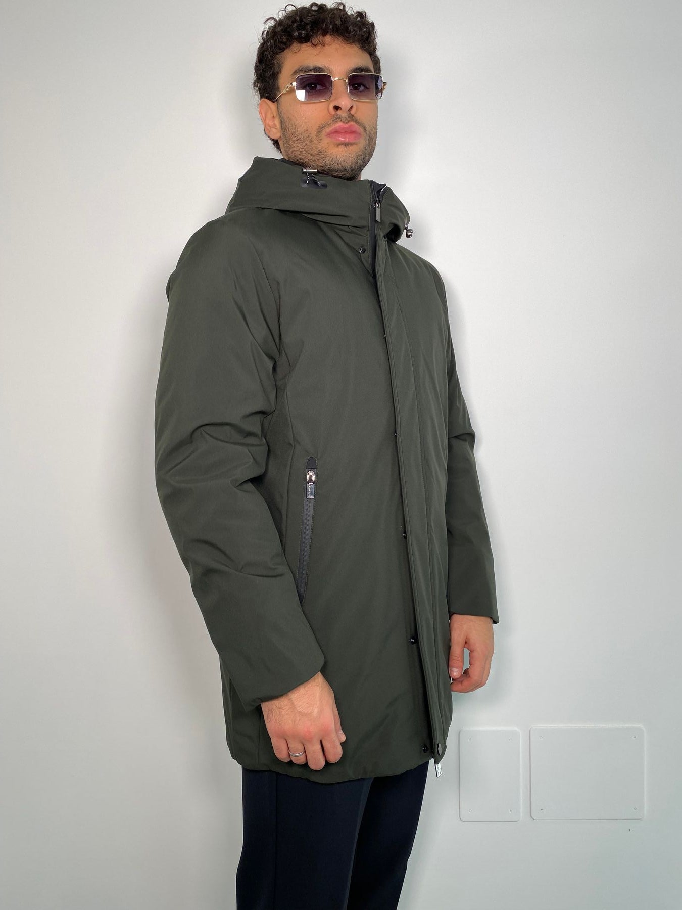 PARKA LUNGO CON CAPPUCCIO IN TESSUTO TECNICO WATERPROOF & WINDPROOF - REGULAR FIT